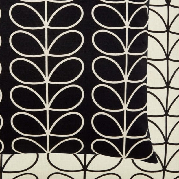 Orla Kiely Small Linear Stem Cushion - Monochrome Pattern Throw Pillow Cover for Sofa, Bed & Home Decor | Modern Geometric Design Living Room Accent