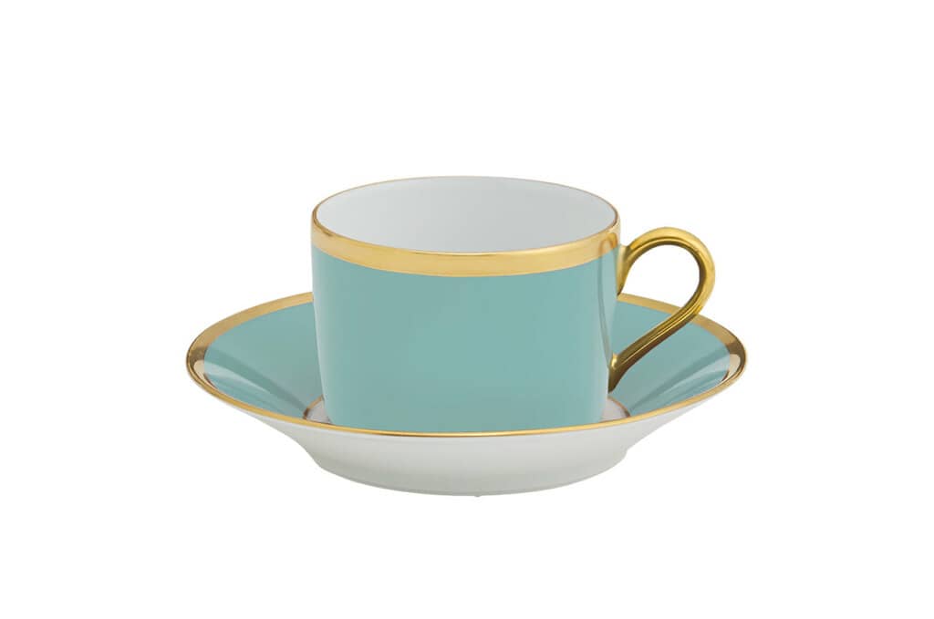 Arc En Ciel Mint Tea Cup and Saucer Set - Elegant Porcelain Tea Set for Afternoon Tea, Gift for Tea Lovers - Perfect for Home, Office, and Tea Parties