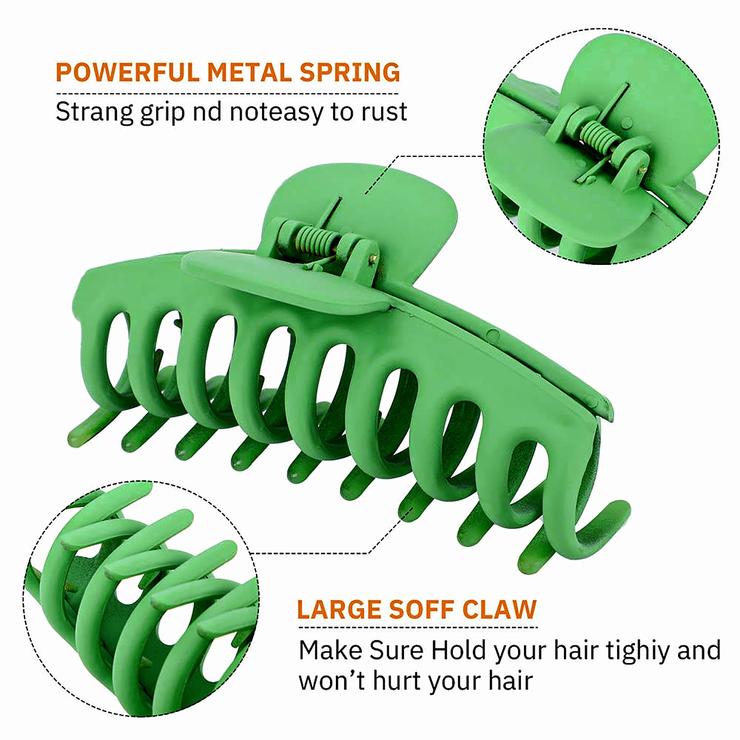 10-Pack Large Hair Claw Clips - 4.3