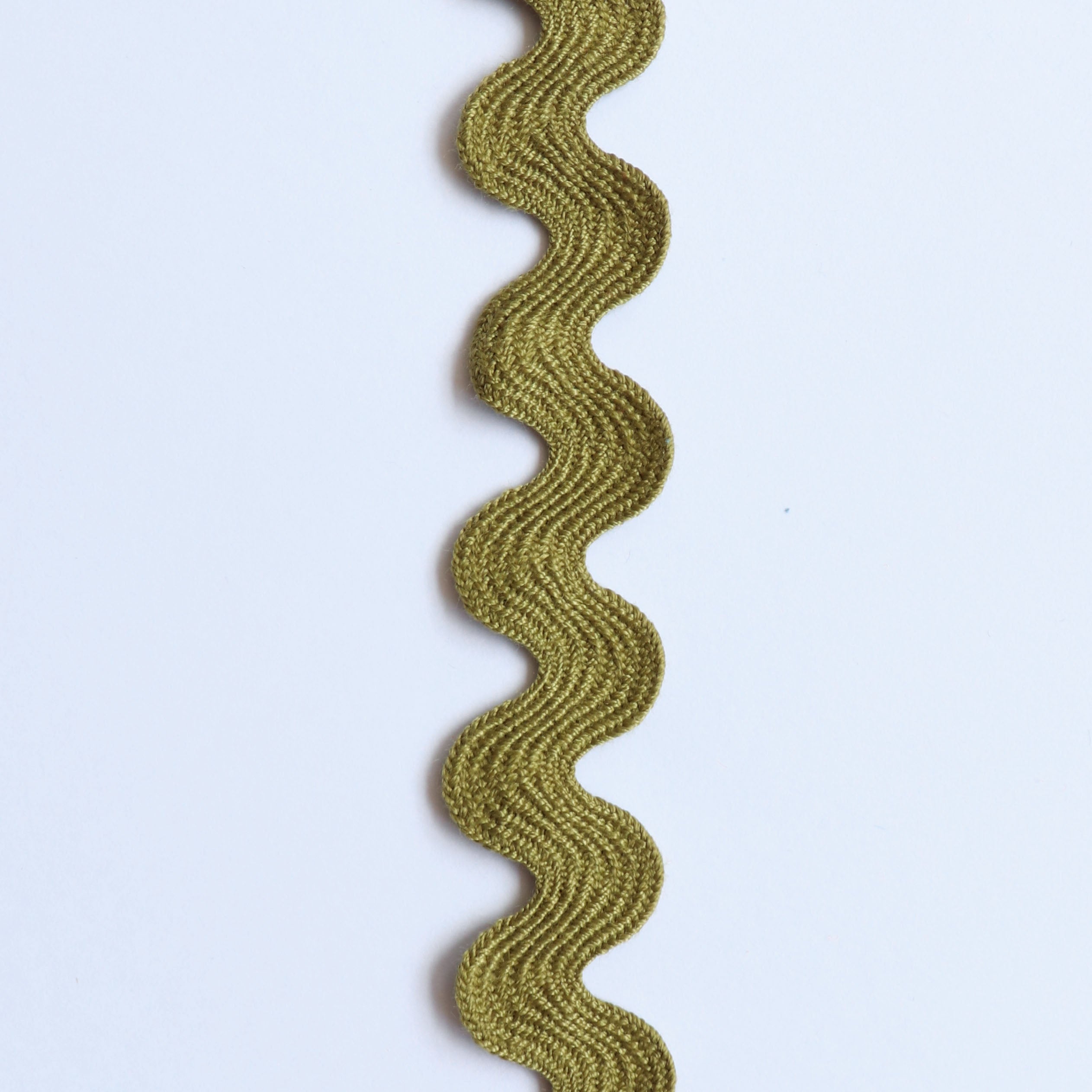 15mm Olive Green Ric Rac Trim - Perfect for Sewing, Crafts, and DIY Home Decor Projects