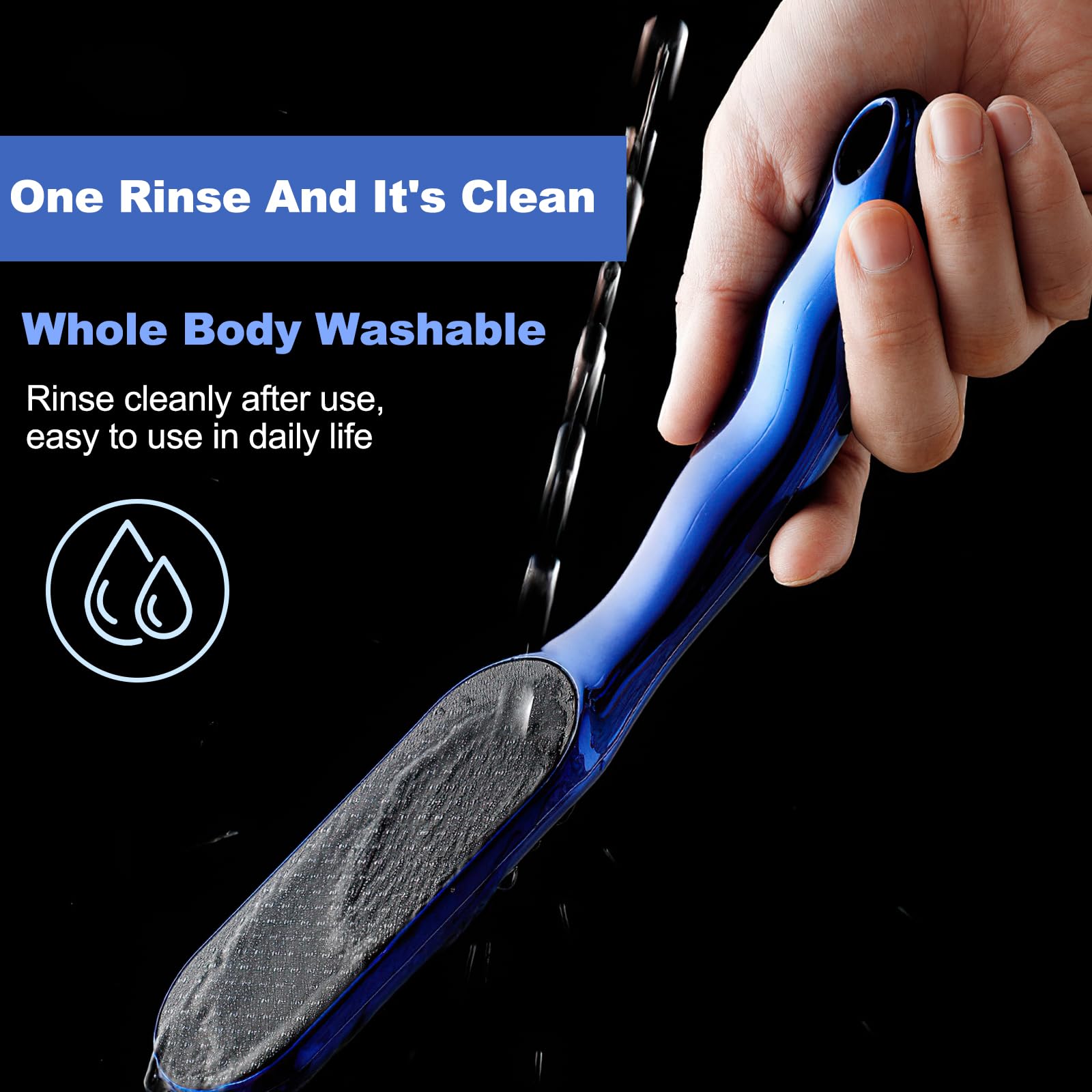 Professional Nano Glass Foot File Callus Remover with Non-Slip Ergonomic Handle - Pedicure Tool for Dry Cracked Feet - Perfect for Home Spa, Salon & Travel Foot Care (Blue, 1 Piece)