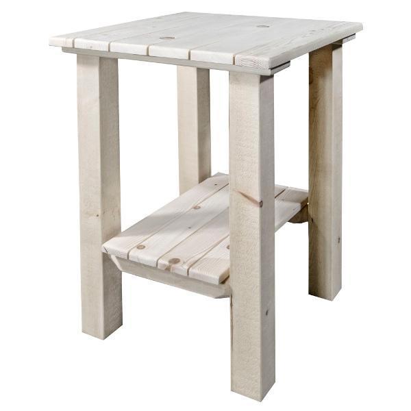 Rustic Homestead Exterior End Table - Outdoor Side Table for Patio, Garden, Porch & Deck - Weather-Resistant Accent Table for Coffee, Books & Decor