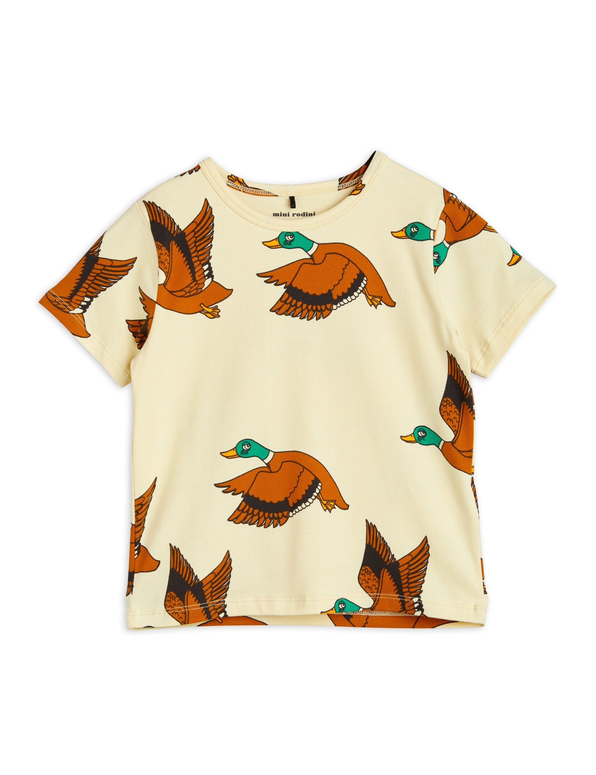 Mini Rodini Ducks Short Sleeve Tee - Cute Duck Print Cotton T-Shirt for Kids | Perfect for Playdates, School & Everyday Wear