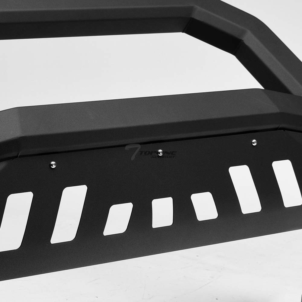 Matte Black AVT Style Bull Bar Brush Guard Front Bumper Grille Guard with Skid Plate for 2011-2019 Ford Explorer - Off-Road Protection & Truck Accessories for Adventure & Daily Driving