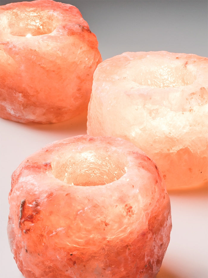 Himalayan Salt Tea Light Holder - Natural Pink Salt Candle Holder for Aromatherapy, Yoga, Meditation & Home Decor - Perfect for Relaxation & Spa Nights