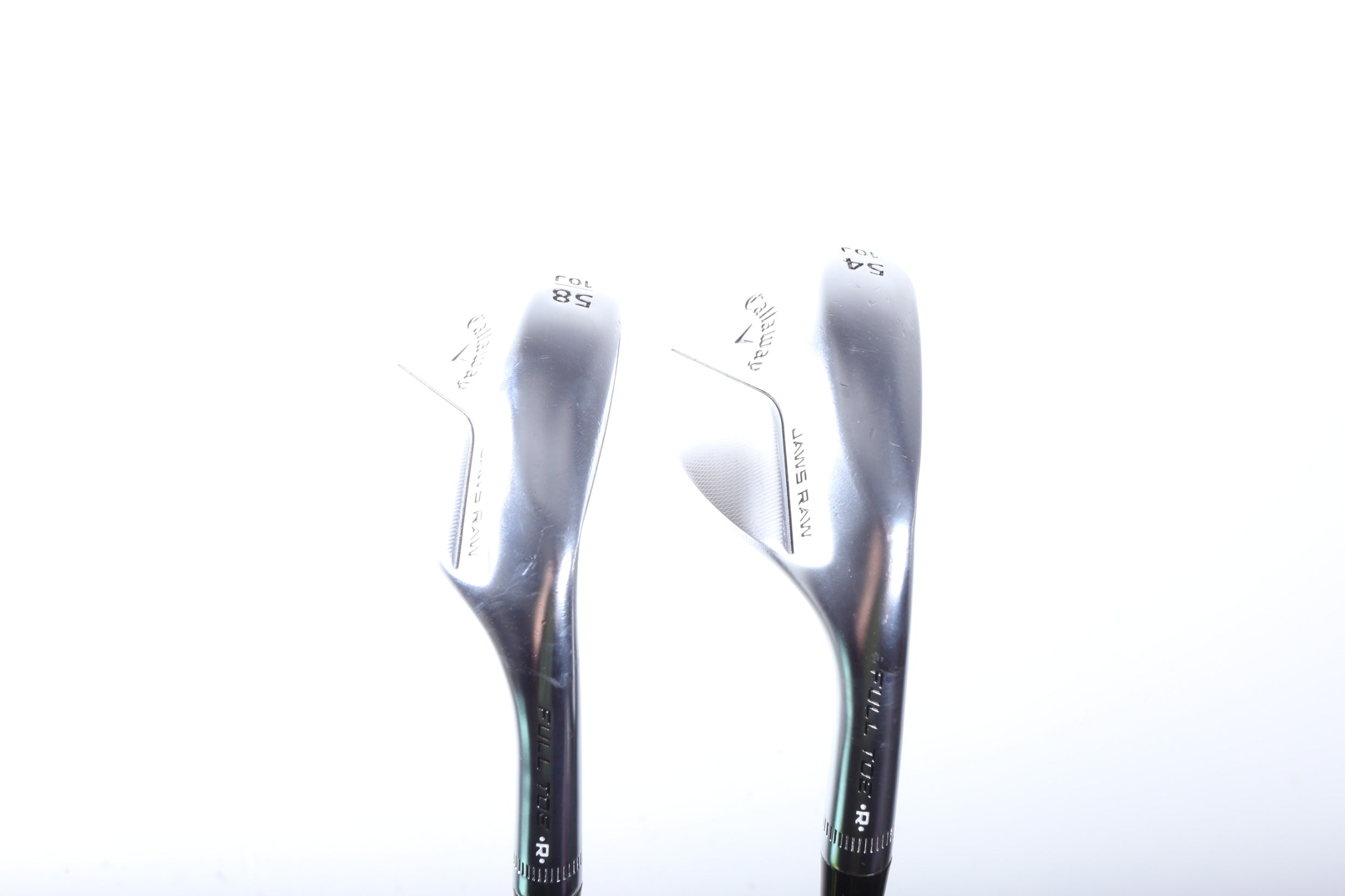 Premium Used Callaway JAWS Full Toe Chrome Wedge Set - Right Handed 54° & 58° Wedges with Regular Flex | Perfect for Golfers Seeking Better Short Game Control & Spin on the Course