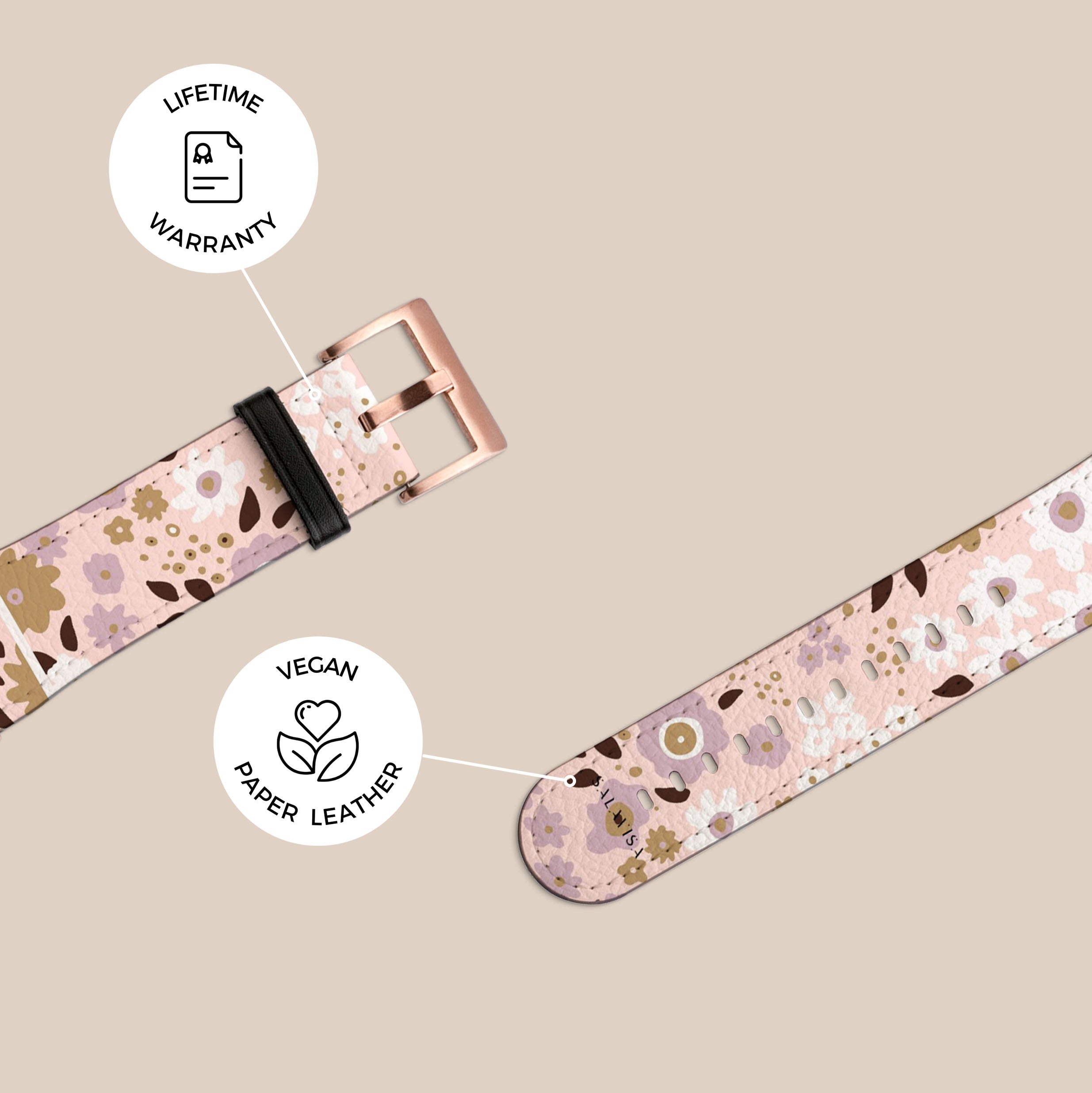 Pink Ditsy Galaxy Watch Band - Stylish Replacement Strap for Samsung Galaxy Watch 4/5/6 - Soft Silicone Wristband for Women - Perfect for Workouts, Running & Everyday Wear