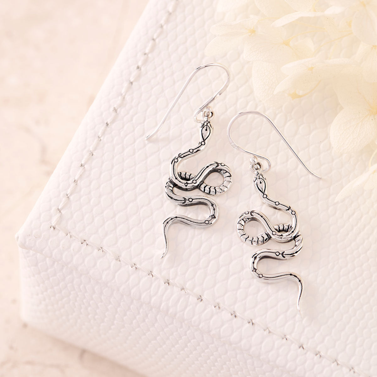 Serpent Seer Earrings - Mystical Snake Jewelry for Women, Sterling Silver Serpent Stud Earrings, Gothic Boho Fashion Accessories - Perfect for Halloween, Cosplay & Witchy Aesthetic Outfits