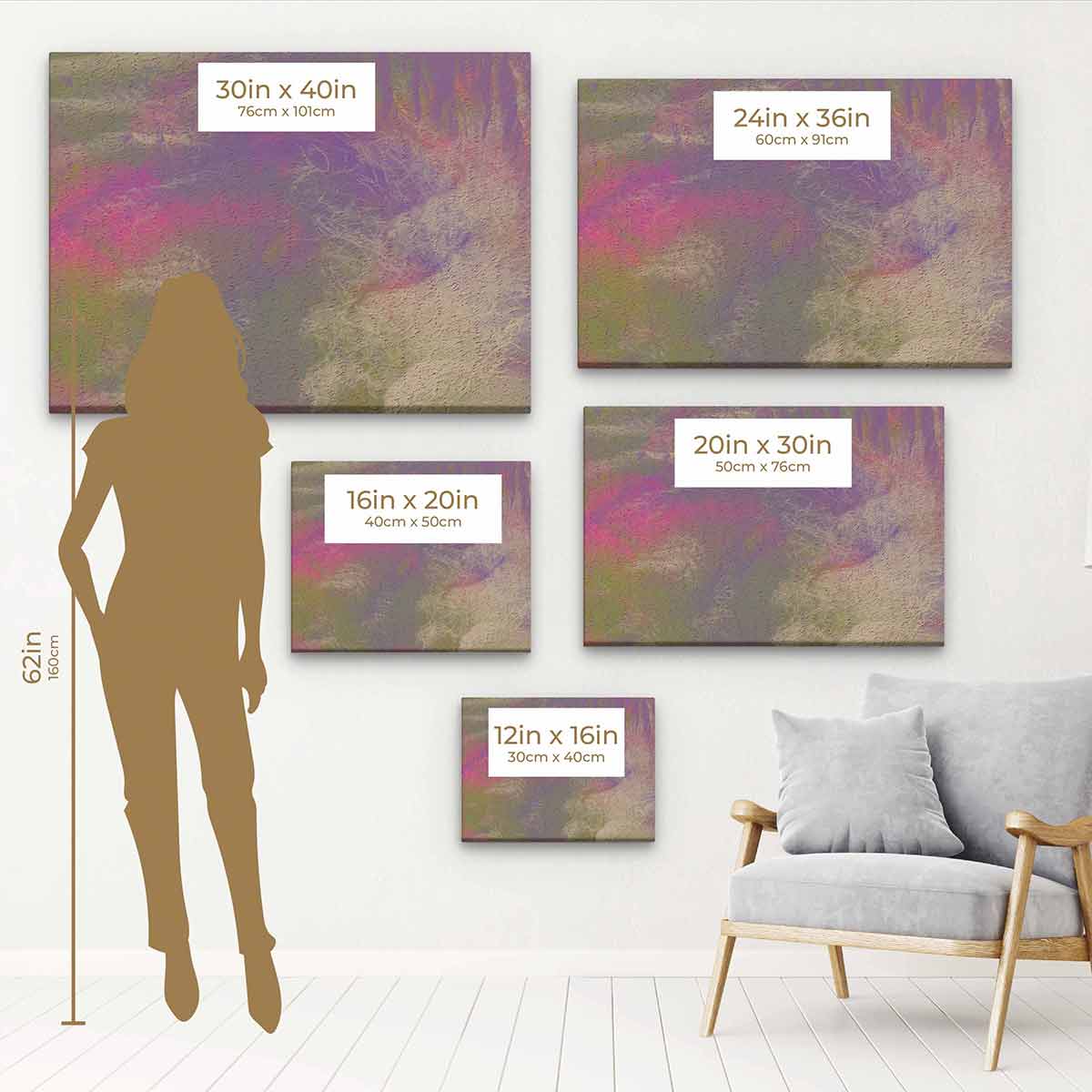Purple Abstract Wall Art Canvas Painting - Modern Home Decor for Living Room, Bedroom & Office | 3524