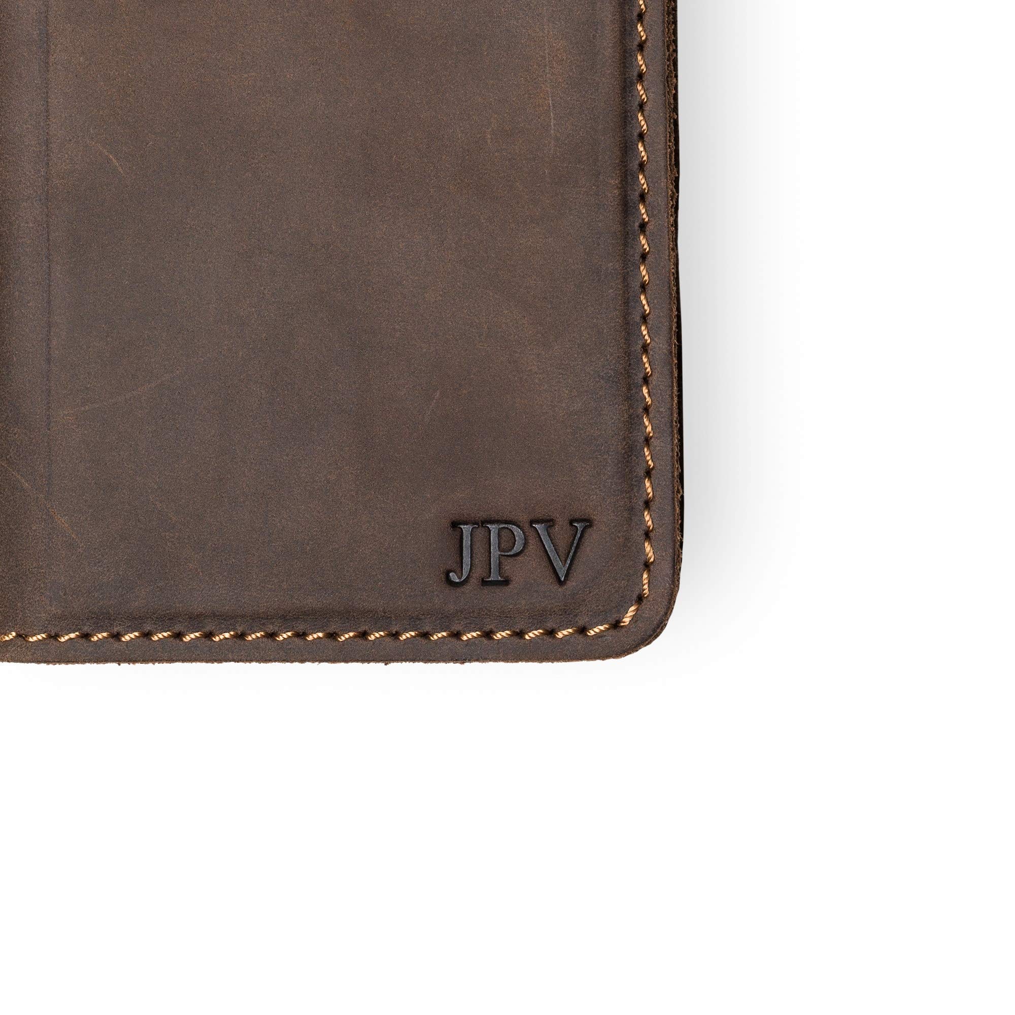 Premium Personalized 100% Genuine Leather Wallet Case for iPhone 11 - RFID Blocking Card Holder, Magnetic Closure & Built-in Screen Protector | Handmade Protective Phone Cover | Perfect for Business, Travel & Everyday Use (McLean Chestnut)