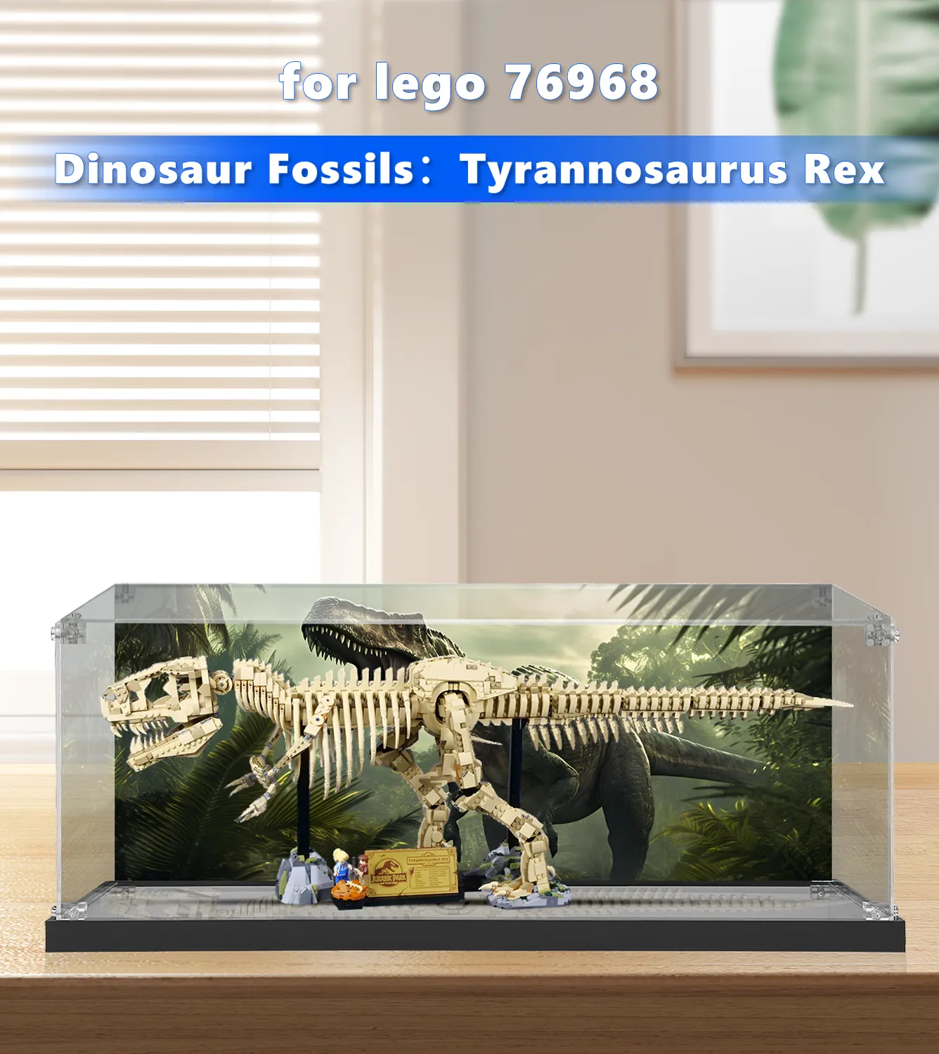 LEGO® Jurassic World™ Dinosaur Fossils Display Case for T-Rex 76968 - Premium Acrylic Showcase for Collectible LEGO Sets | Perfect for Home Decor, Office Display & Gift for LEGO Fans