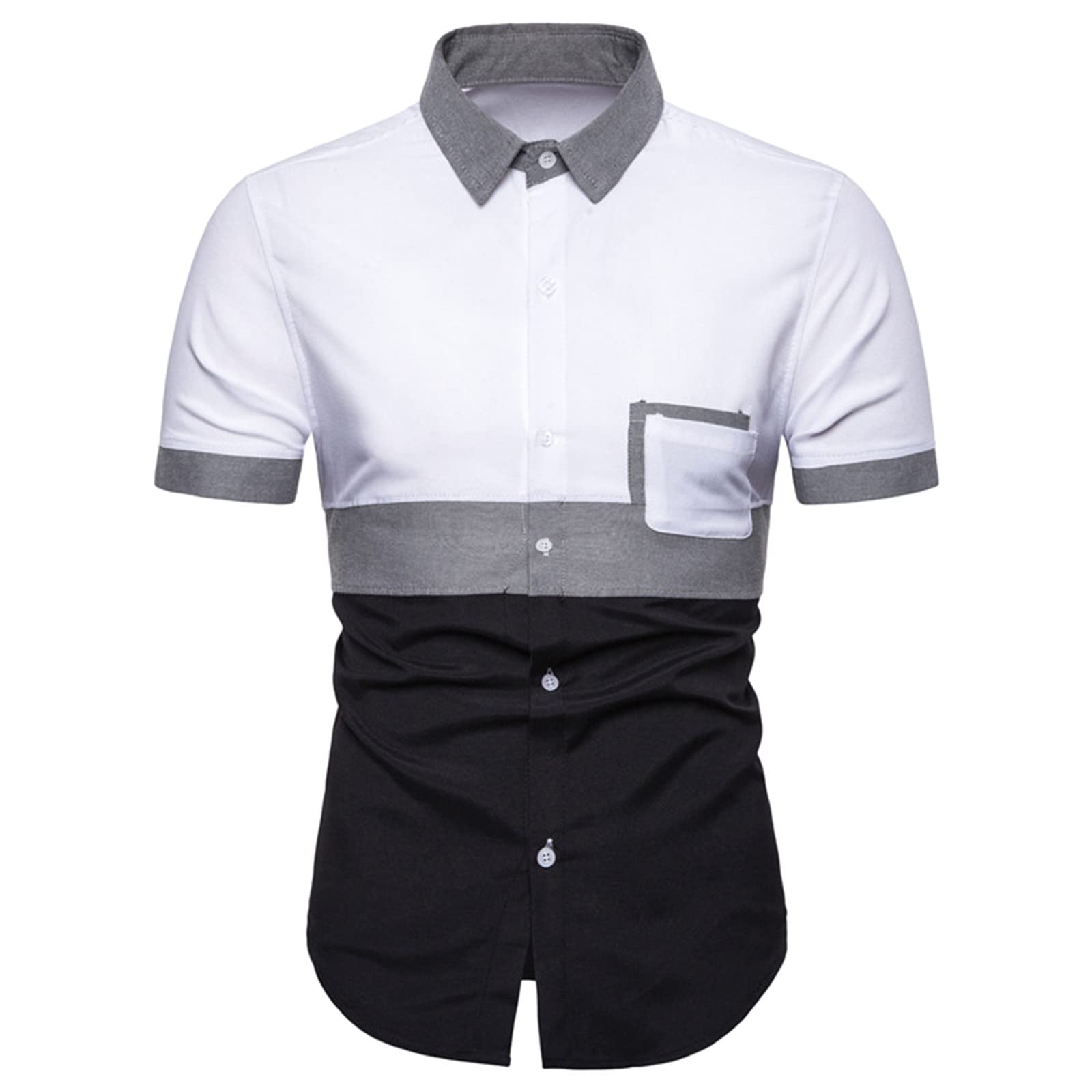 Men's Short Sleeve Dress Shirts - Slim Fit Oxford Button Up Shirts with Casual Tropical Print | Perfect for Beach Vacations, Summer Holidays & Office Casual Wear