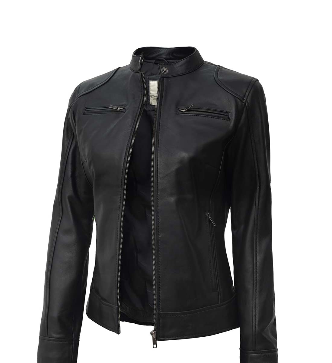 Genuine Women's Real Leather Jacket - Slim Fit Biker Coat for Ladies - Motorcycle Jacket with Short Cut | Perfect for Riding, Casual Outfits & Fashion Statements