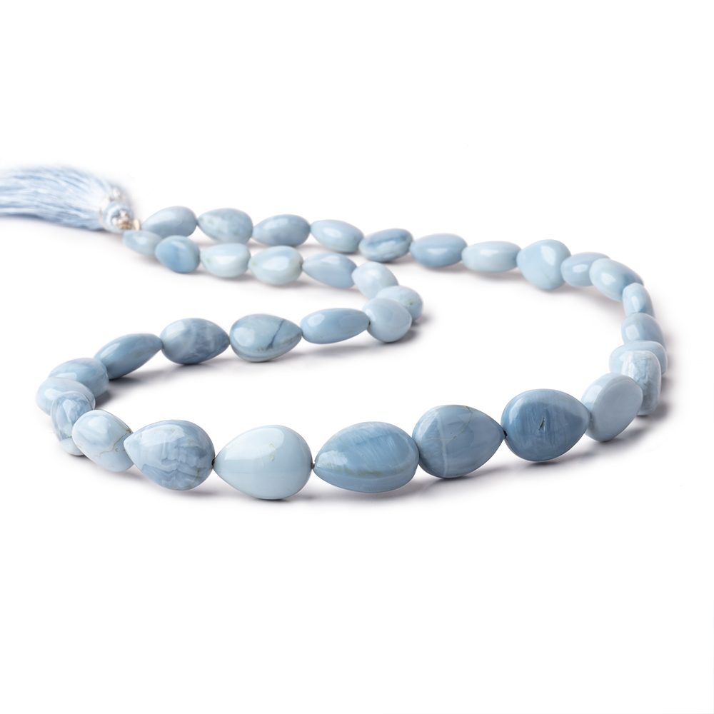 10x7mm to 15x11mm Owyhee Denim Blue Opal Pear Beads - 36pcs 17-inch Strand for Jewelry Making, DIY Crafts, Bracelets & Necklace Designs