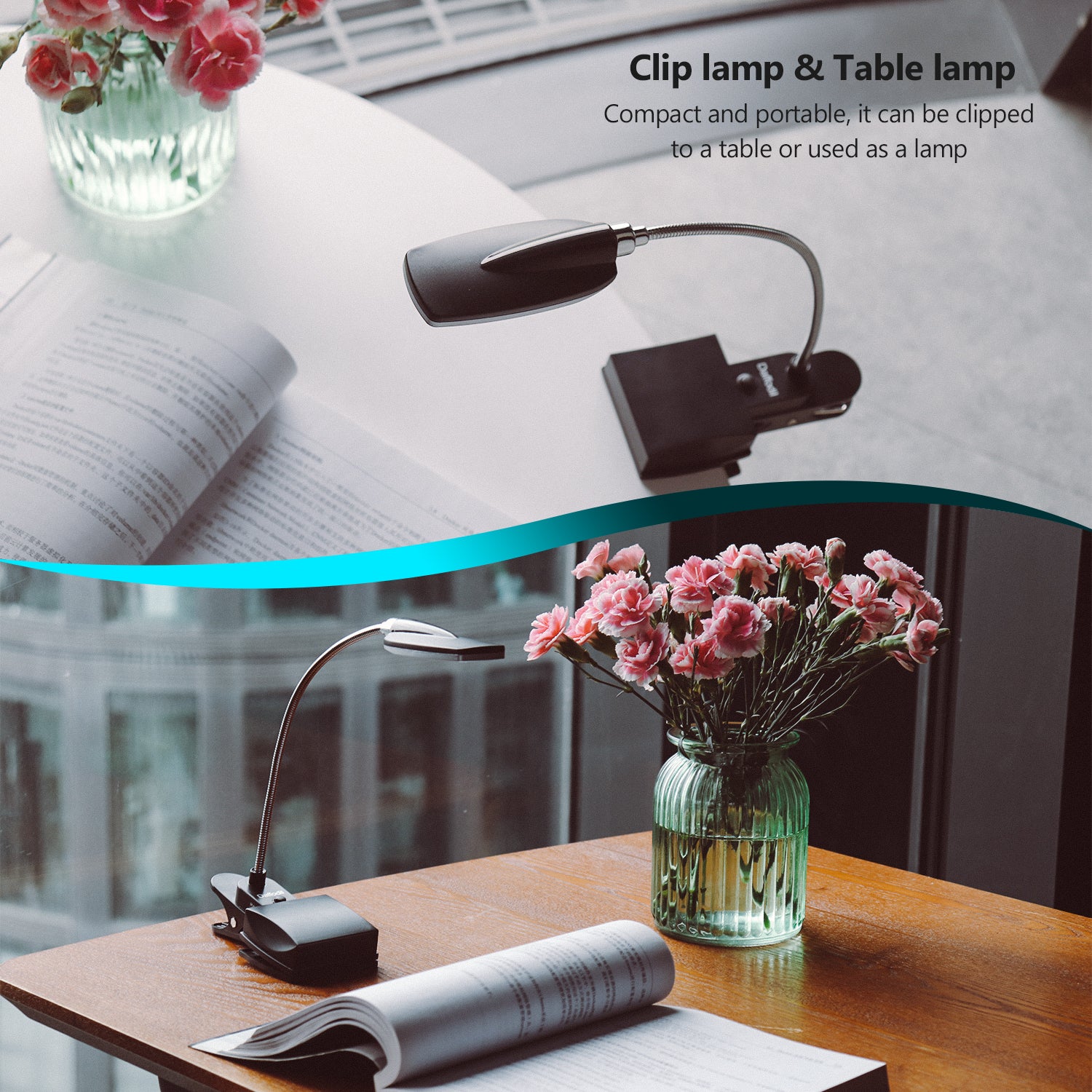 Adjustable USB Gooseneck LED Reading Lamp - Flexible Neck for Bed, Desk & Shelves - Energy Efficient Task Light (ULT300) [Refurbished] - Perfect for Night Reading, Studying & Office Work