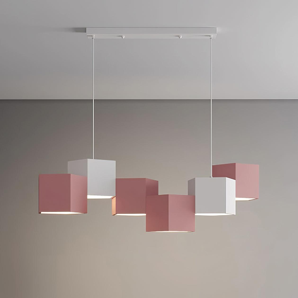 Modern Magic Cube Pendant Light - 3D Geometric LED Hanging Lamp for Living Room, Bedroom & Dining Room Decoration - Perfect for Home, Office and Cafe Lighting
