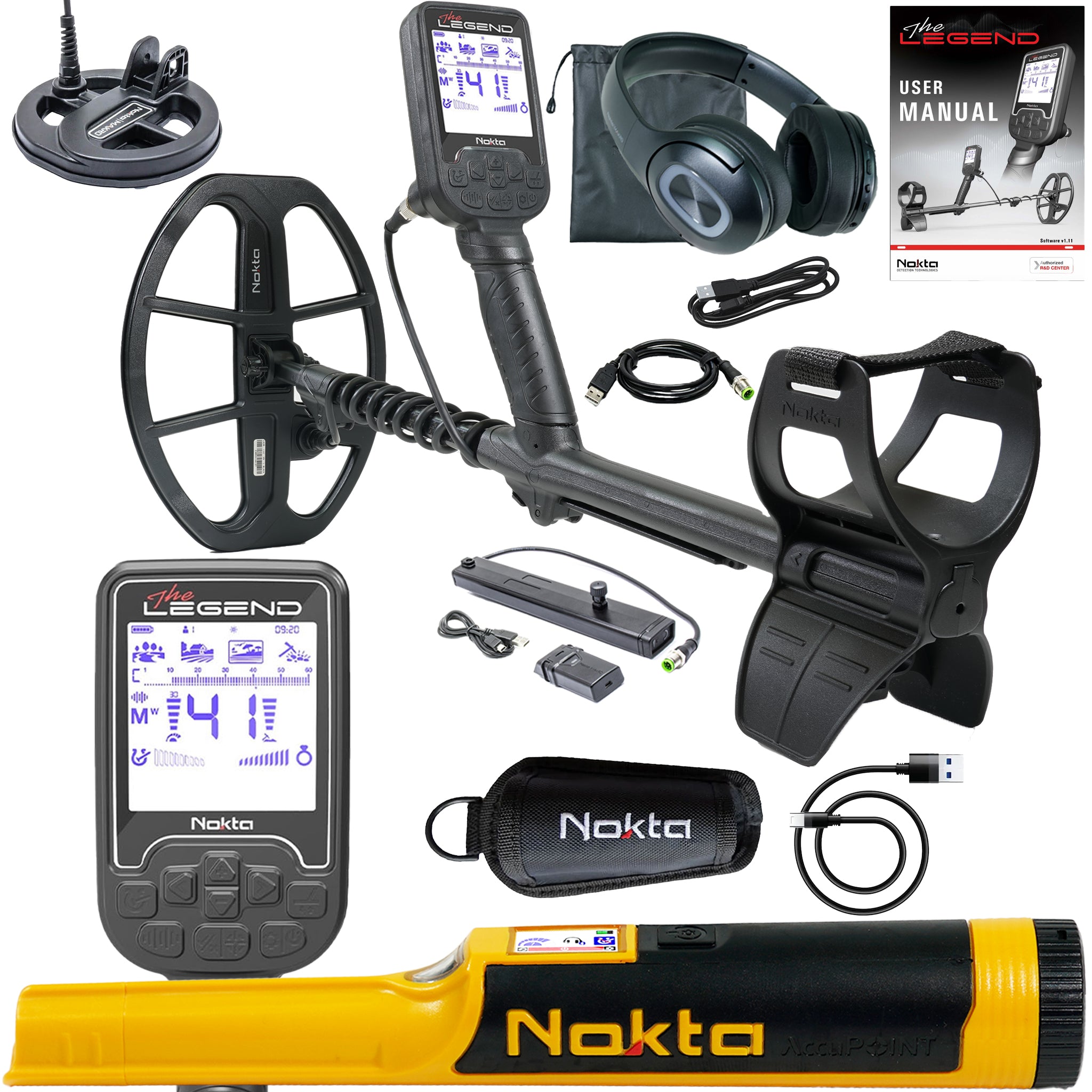 Nokta The Legend SMF Metal Detector Pro Pack with Wireless Headphones & LG30 12