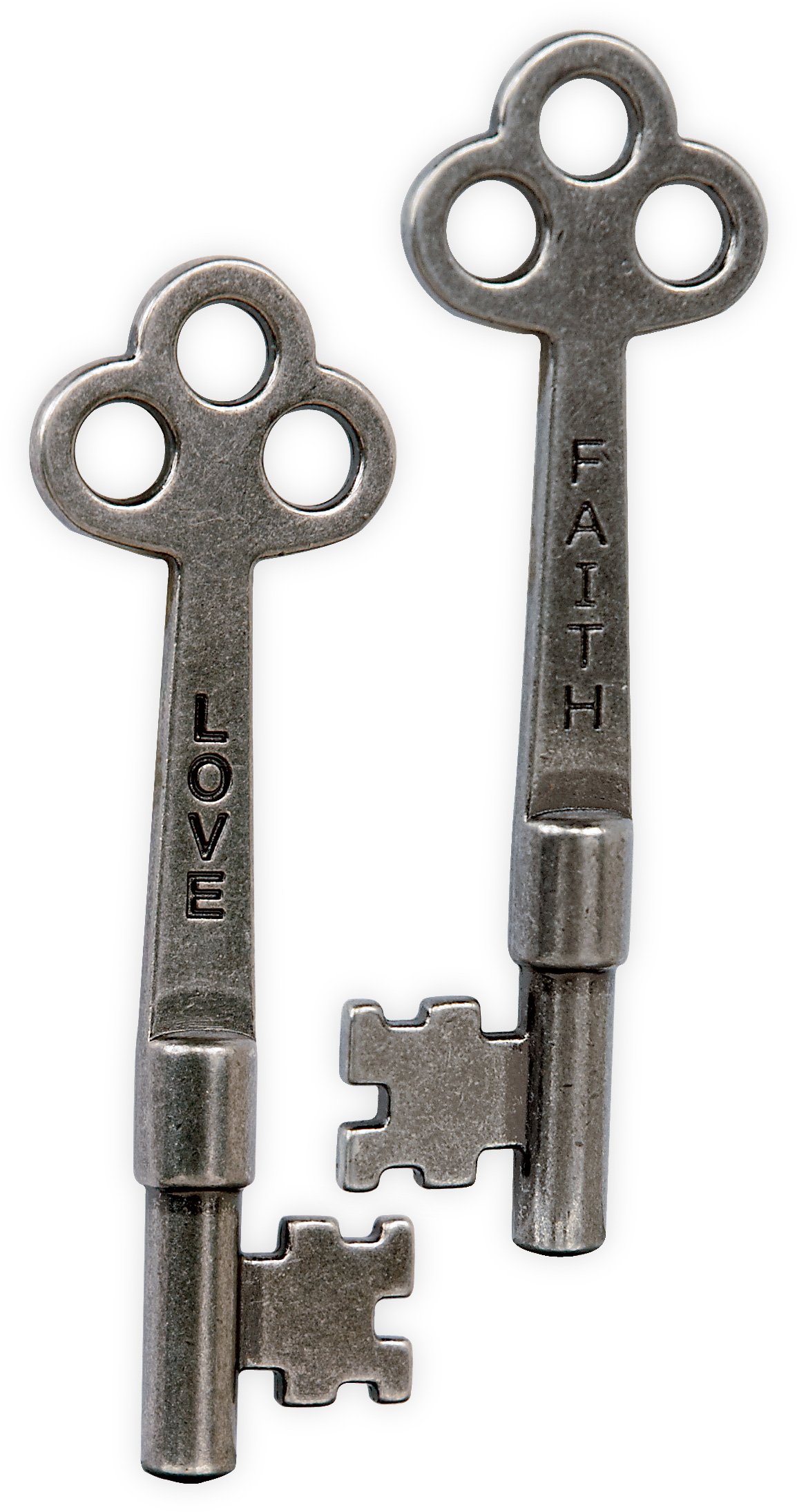 Angelstar 13813 Faith and Love Key of Wisdom Loose Key - 1.5 Inch Silver Charm for Jewelry Making, DIY Crafts, Scrapbooking & Spiritual Gifts - Perfect for Necklaces, Bracelets and Keychains
