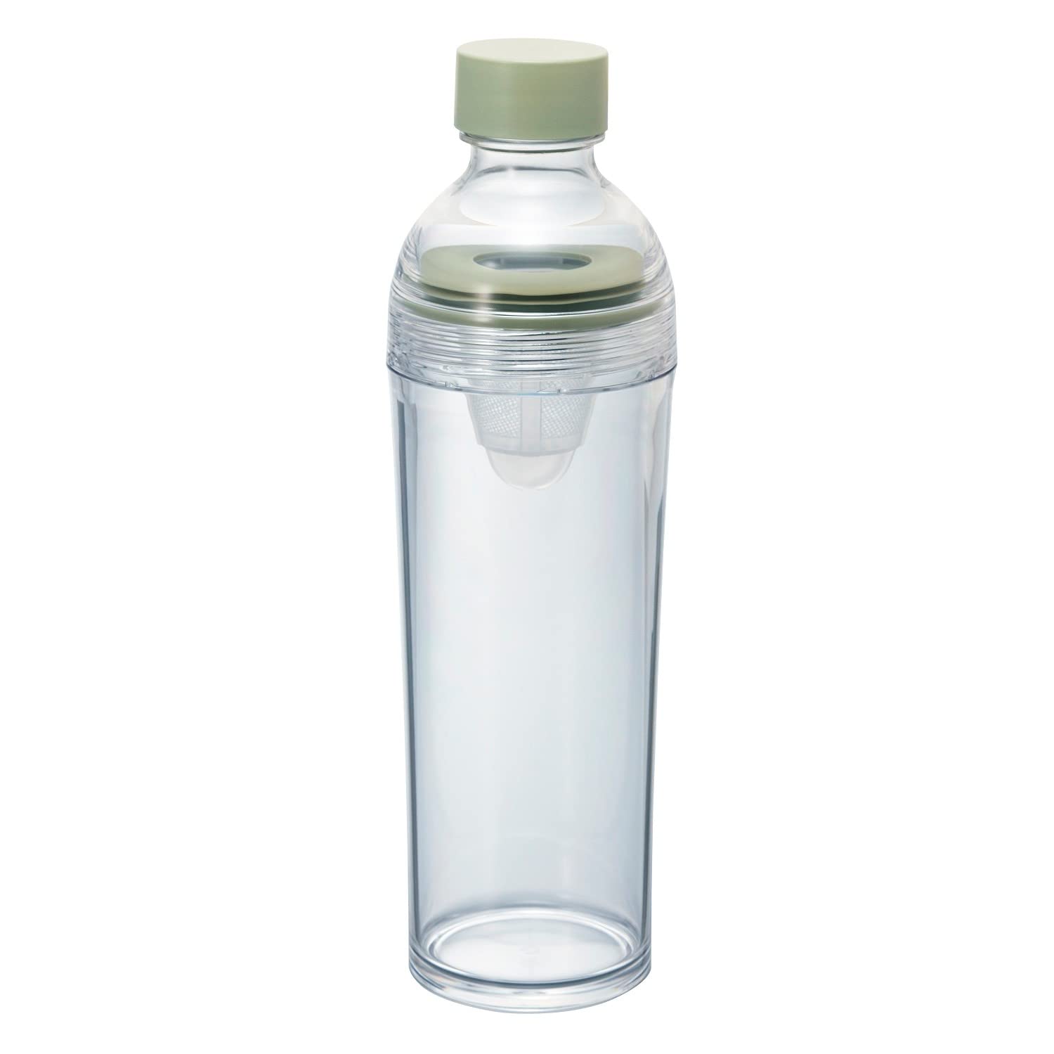 Hario Cold Brew Tea Bottle 400ml - Portable Iced Tea Maker for Home & Travel - Smoky Green Glass Infuser for Refreshing Iced Tea & Coffee - Perfect for Office, Gym & Outdoor Adventures