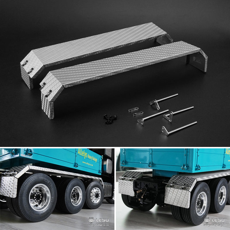 LESU Metal Front & Rear Mudguard Plates for 1/14 Tamiya RC Tractor Truck - Durable Remote Control Hydraulic Dumper Car Model Parts - Perfect for Off-Roading & RC Construction Vehicle Enthusiasts