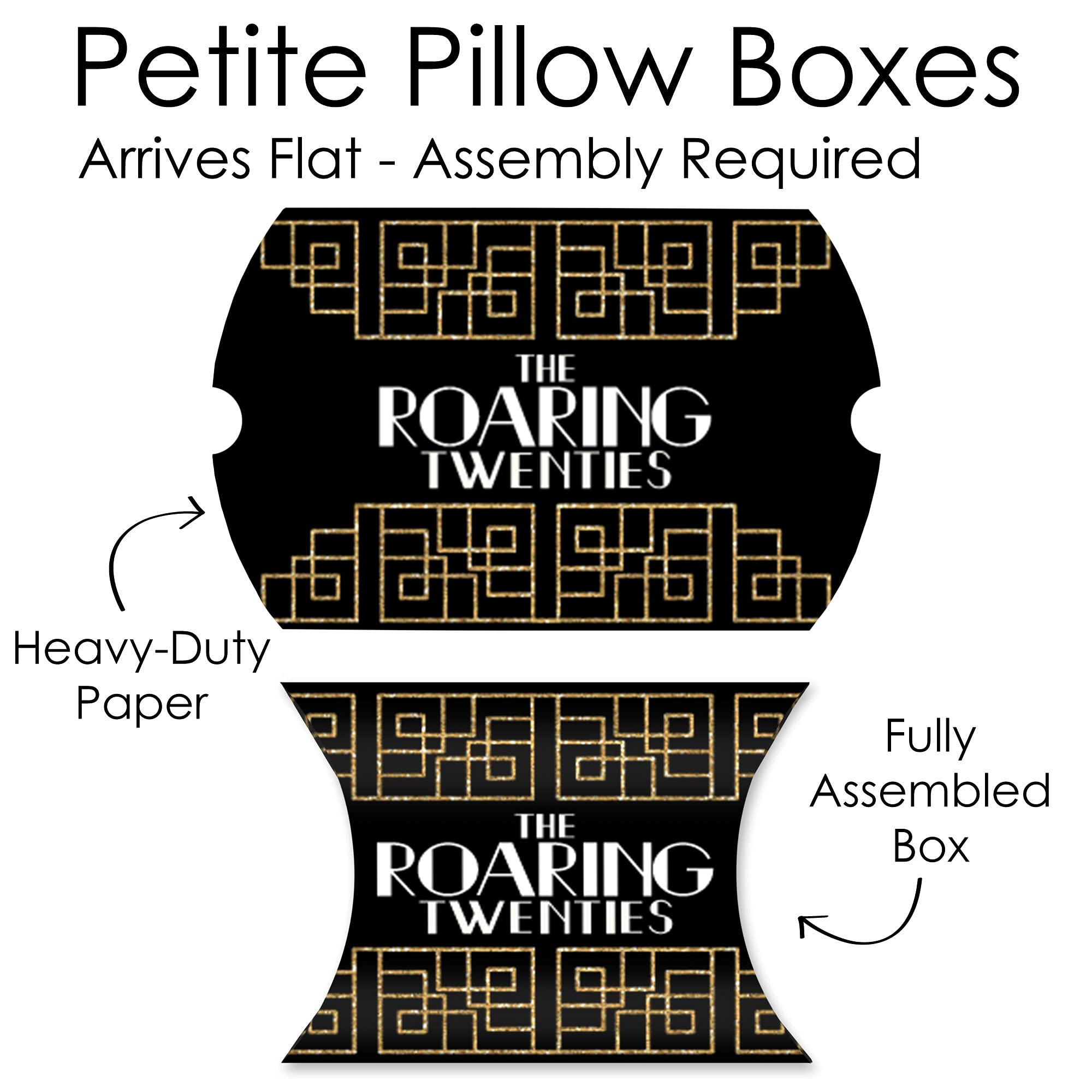 Roaring 20s Gift Boxes - 1920s Art Deco Jazz Party Favors (Set of 20) for Weddings & Events