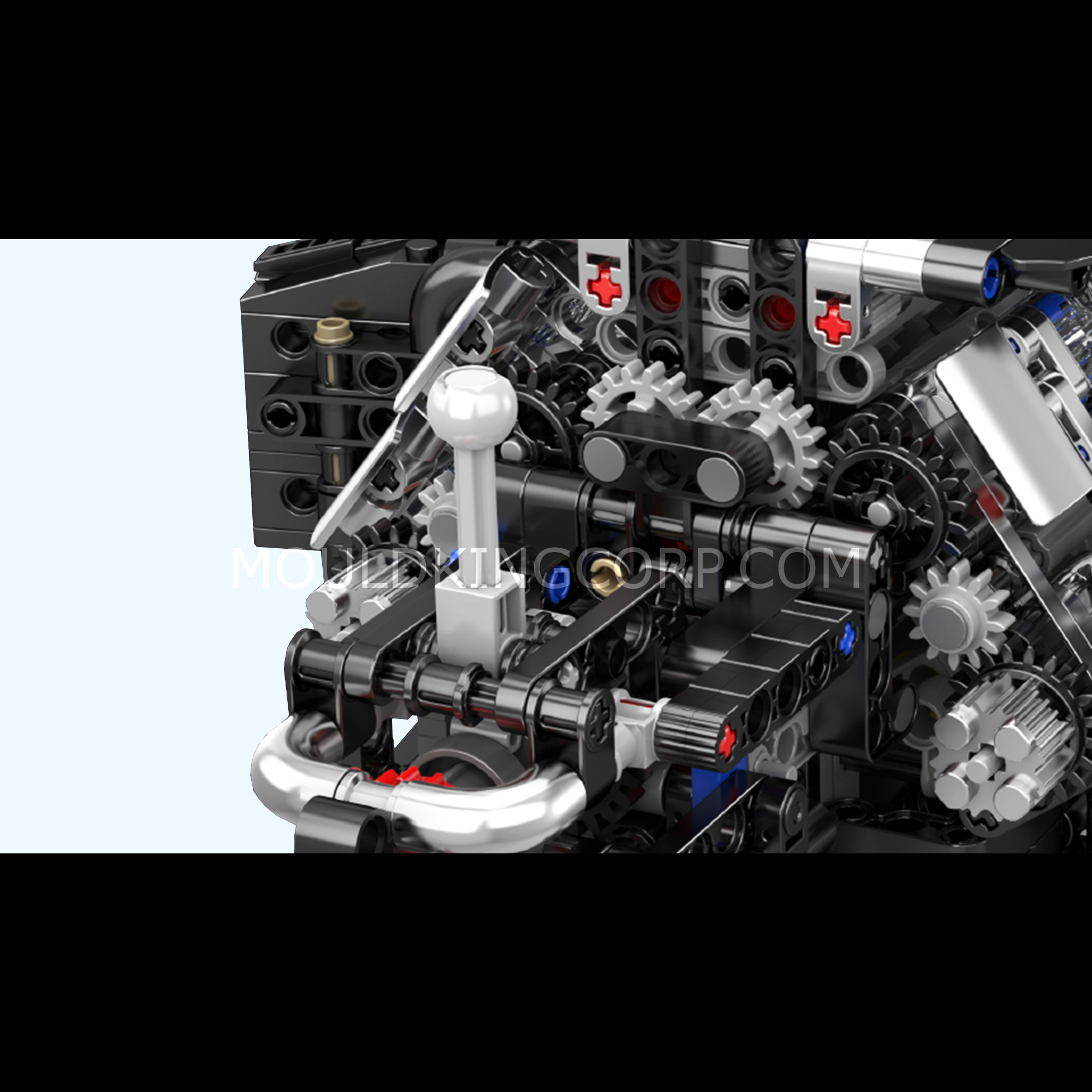 Mould King 10230 W12 Twin Turbo Engine Model Building Kit - 871 Piece DIY Construction Set for Adults & Teens - Perfect for STEM Learning, Car Enthusiasts & Home Display
