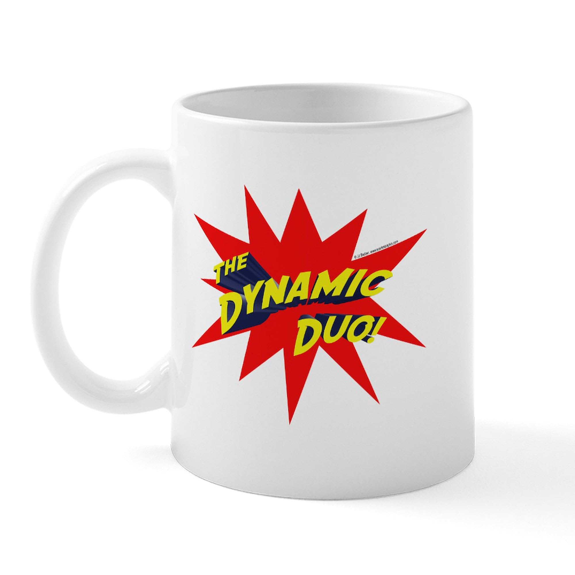 Dynamic Duo Ceramic Coffee Mug 11 oz (325 ml) - Perfect for Couples, Best Friends & Gift Giving - Ideal for Coffee, Tea & Hot Drinks at Home or Office