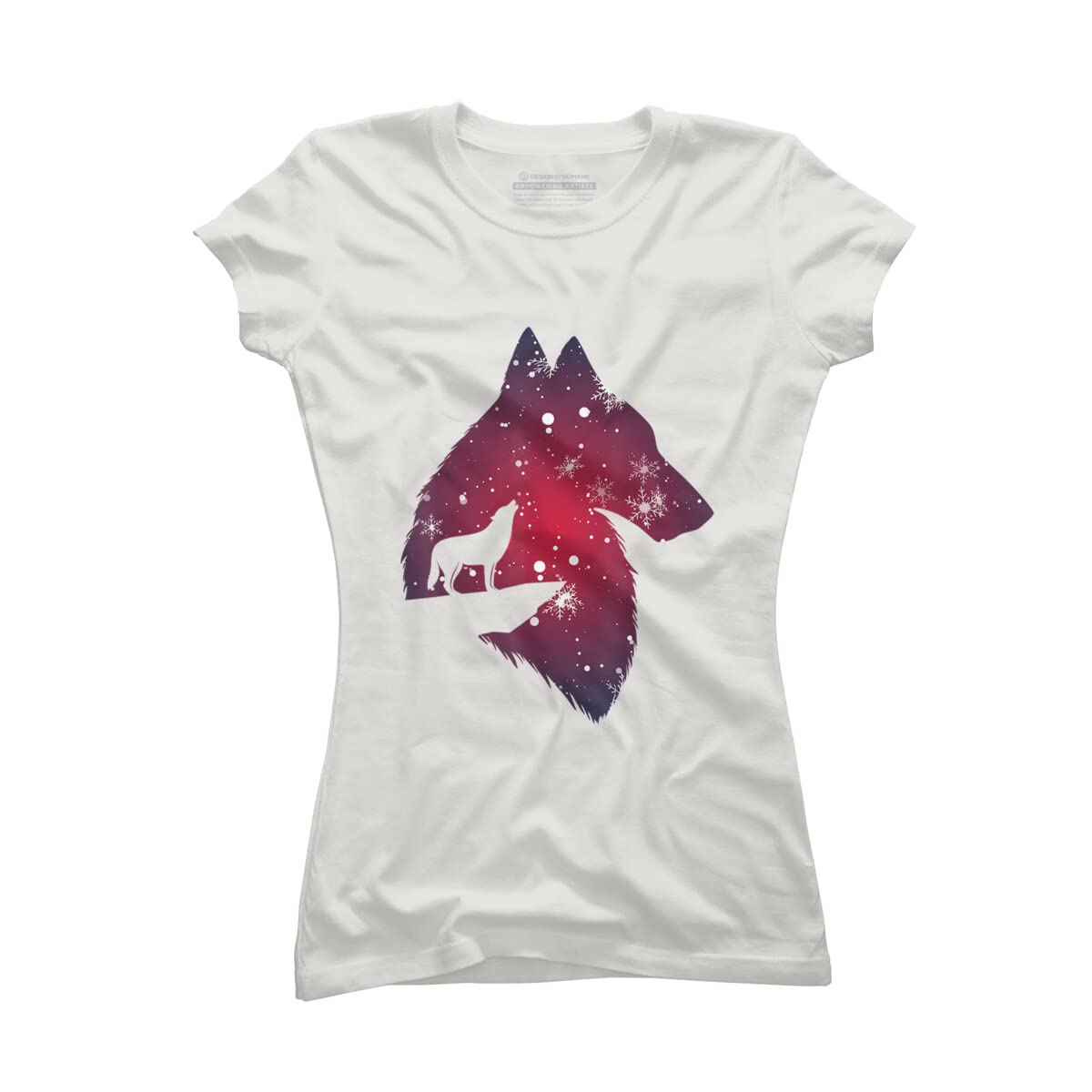 Funny Christmas Wolf with Snowfall Graphic T-Shirt for Adults, Kids & Babies | Holiday Family Matching Outfits | Perfect for Christmas Parties & Festive Gatherings