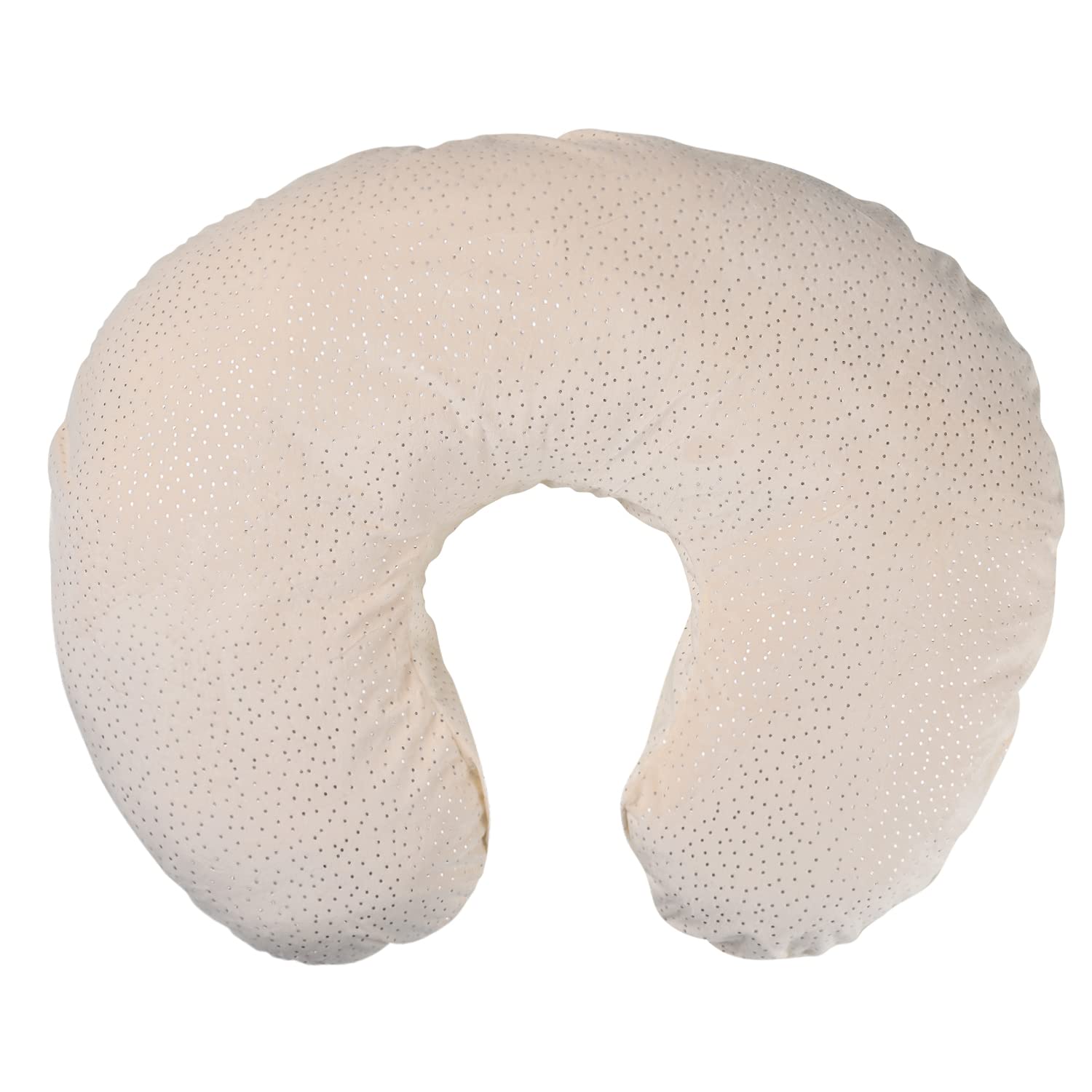 Premium Nursing Pillow for Breastfeeding & Bottle Feeding - Ultra Soft Cotton Cover with Breathable Fabric & Stylish Bronzing Print - Newborn Support Positioner for Comfortable Infant Care - Perfect for Home, Travel & Postpartum Recovery (Beige)