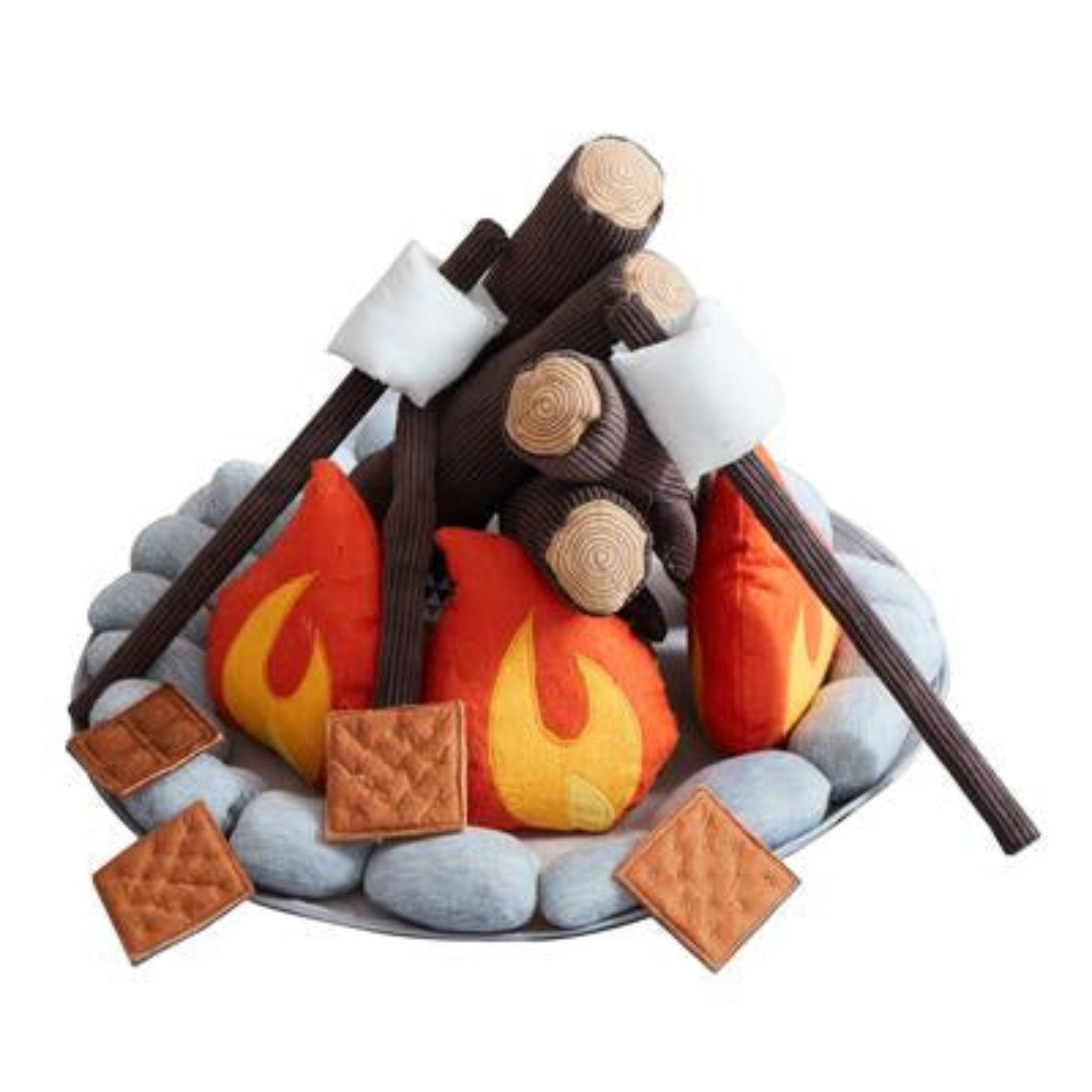 Premium Campout Campfire & S'mores Kit - Portable Outdoor Cooking Set for Backyard, Camping & Picnics - Includes Marshmallows, Chocolate & Graham Crackers