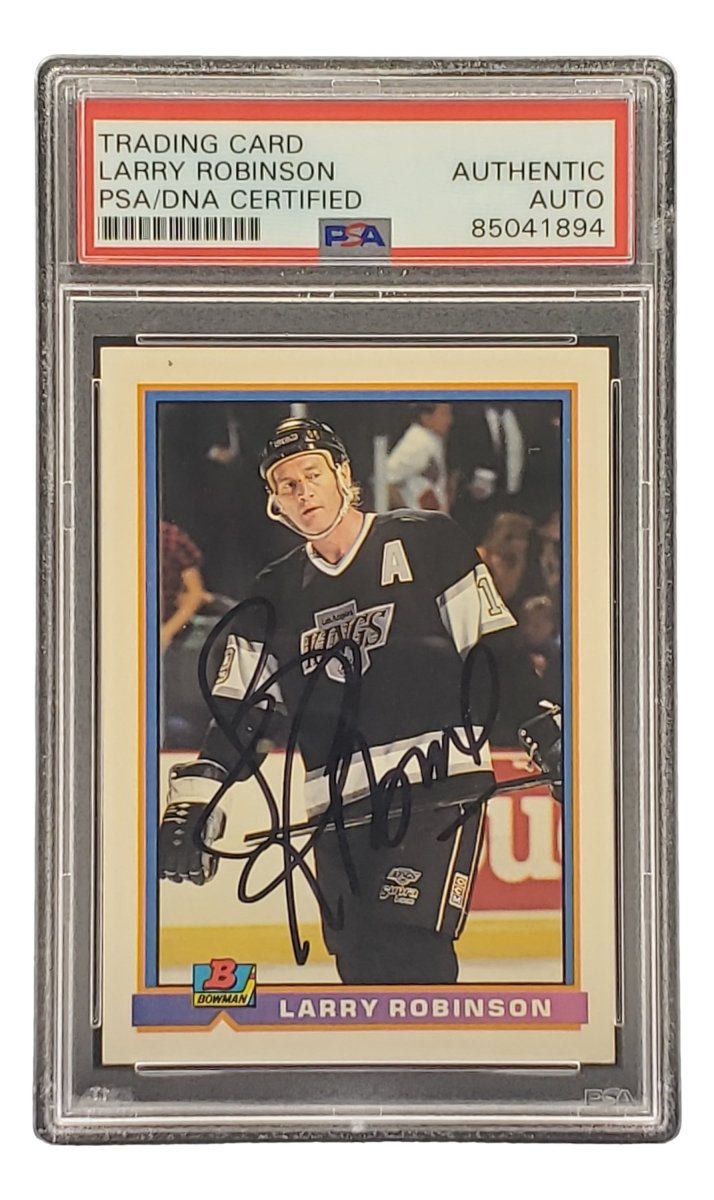 Larry Robinson Autographed 1991 Bowman #177 Los Angeles Kings Hockey Card - PSA/DNA Certified - Perfect for NHL Memorabilia Collectors & Hockey Fans Display