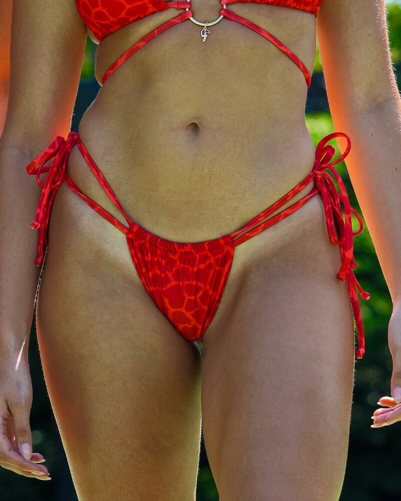 Mirage Bikini Bottom Red - Sexy High Waisted Swimwear for Women, Comfortable & Stylish Beachwear, Perfect for Pool Party, Vacation & Summer Outfits