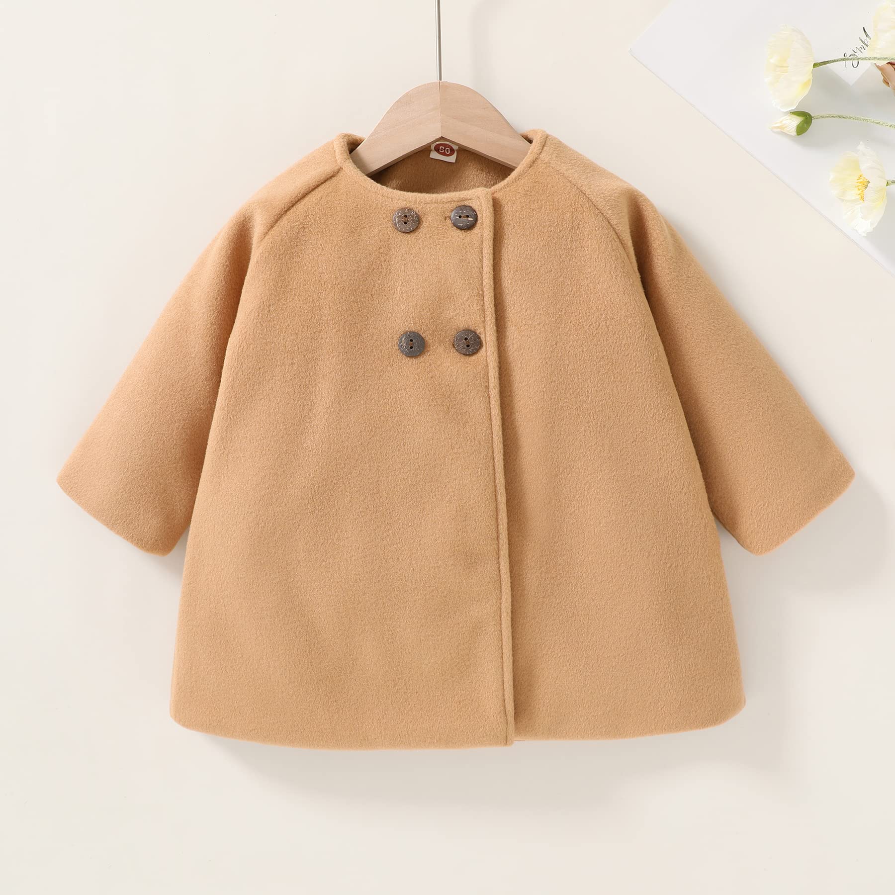 **JEELLIGULAR Toddler Baby Girl Winter Coat - Warm Thick Jacket with Buttons for Fall & Winter Outwear - Perfect for Outdoor Play, School, and Holiday Outfits**