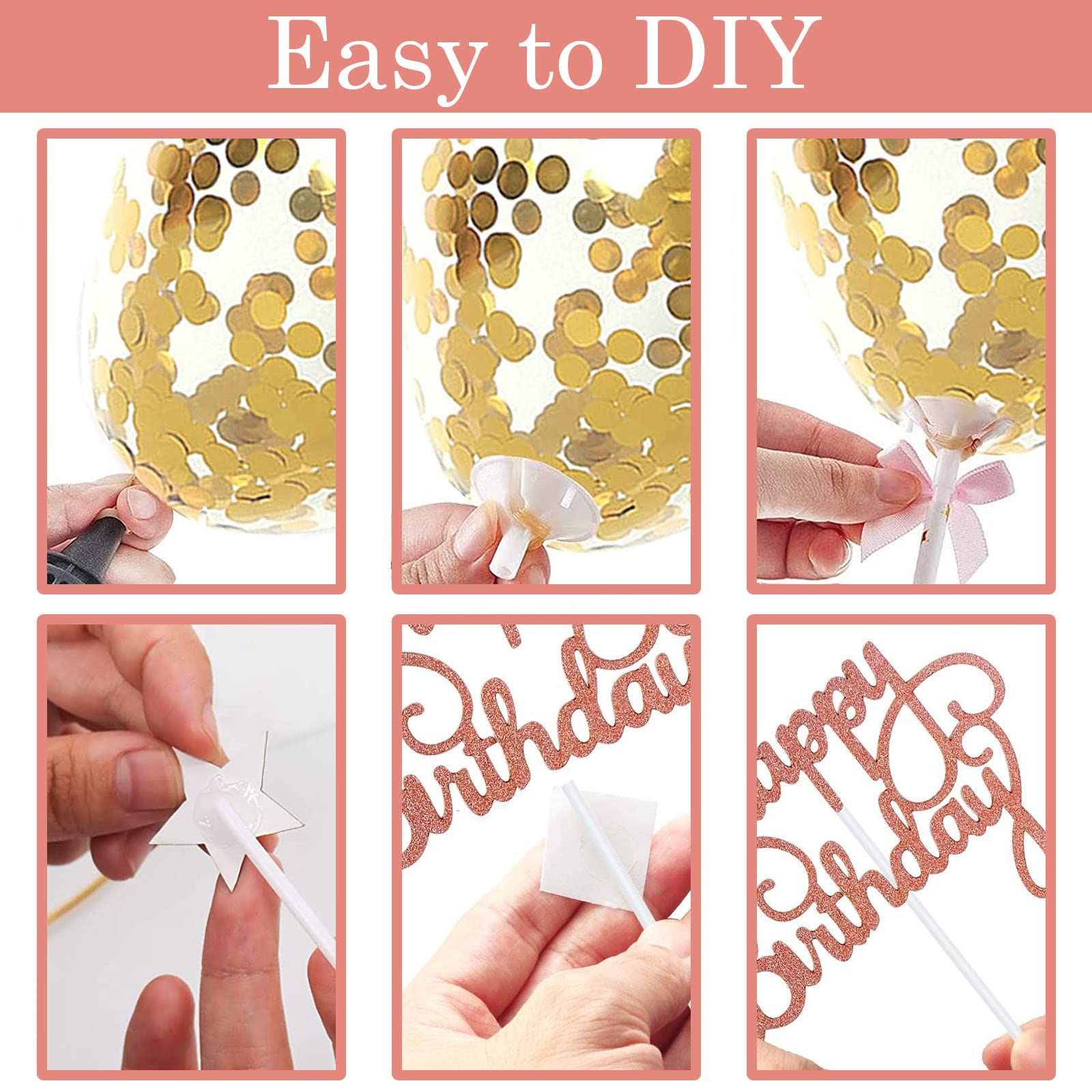 Personalized Rose Gold 40th Birthday Cake Toppers for Women - 11pcs Glitter Cupcake Toppers Set - Elegant Cake Decorations for 40th Birthday Party, Anniversary & Special Celebrations - Perfect for Women's Milestone Birthday Cakes, Cupcakes & Dessert Tables