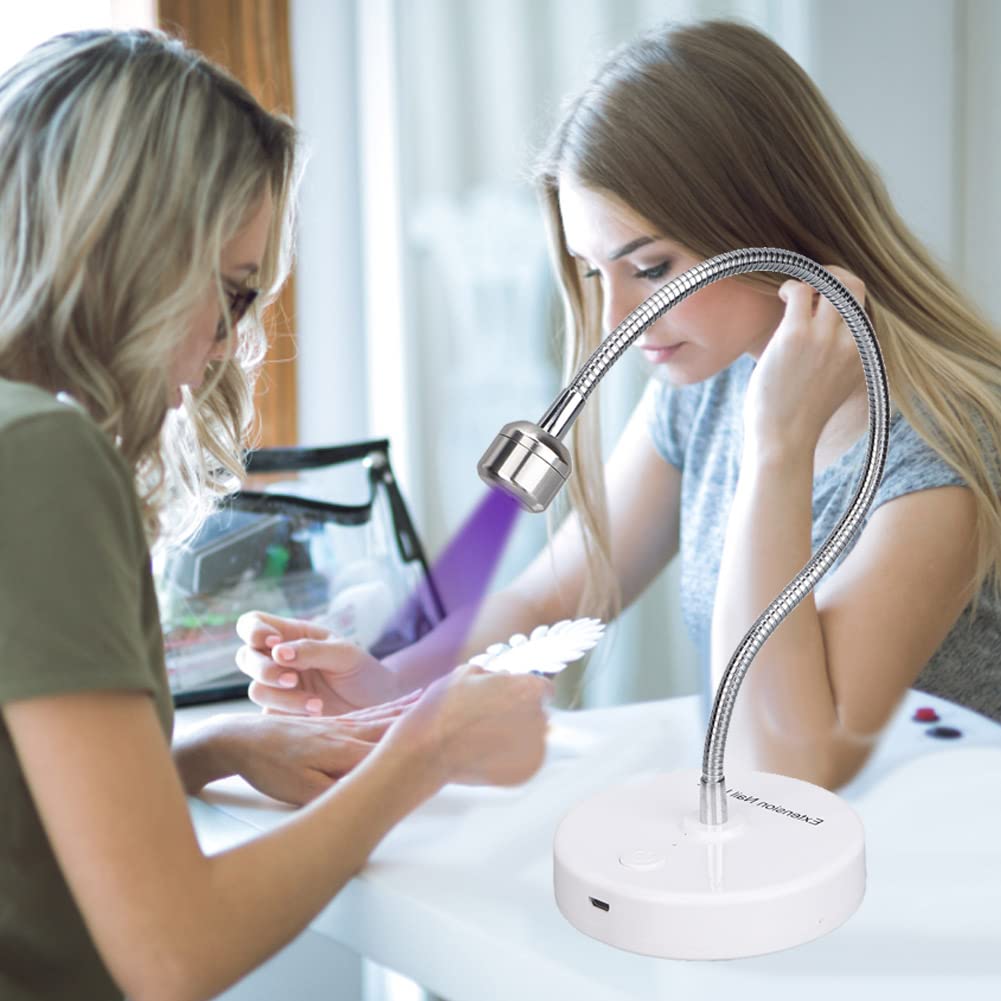 3W UV LED Light with Flexible Gooseneck & 60S Timer - USB Powered Mini Desk Lamp for Nail Art, UV Gel Curing, Resin Crafts | Perfect for Home Manicures, DIY Projects & Blacklight Parties