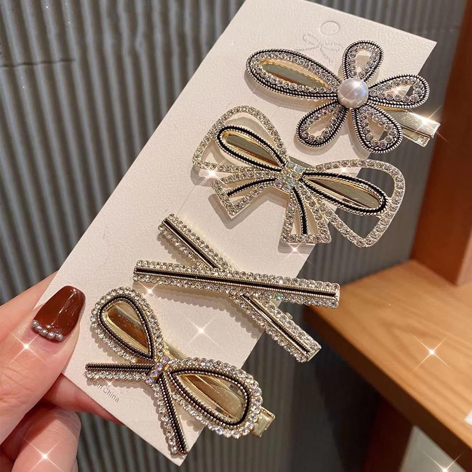 Elegant Women's Wedding Hair Accessories Set - 5-Pack Black Floral Hair Clips for Bridal, Party & Spring Events | Perfect for Bridesmaids, Prom & Special Occasions