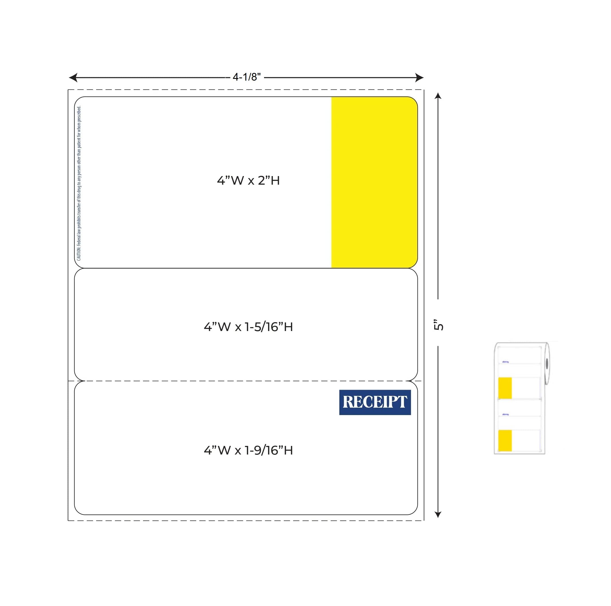 KOVOT Direct Thermal Prescription Labels 4.125