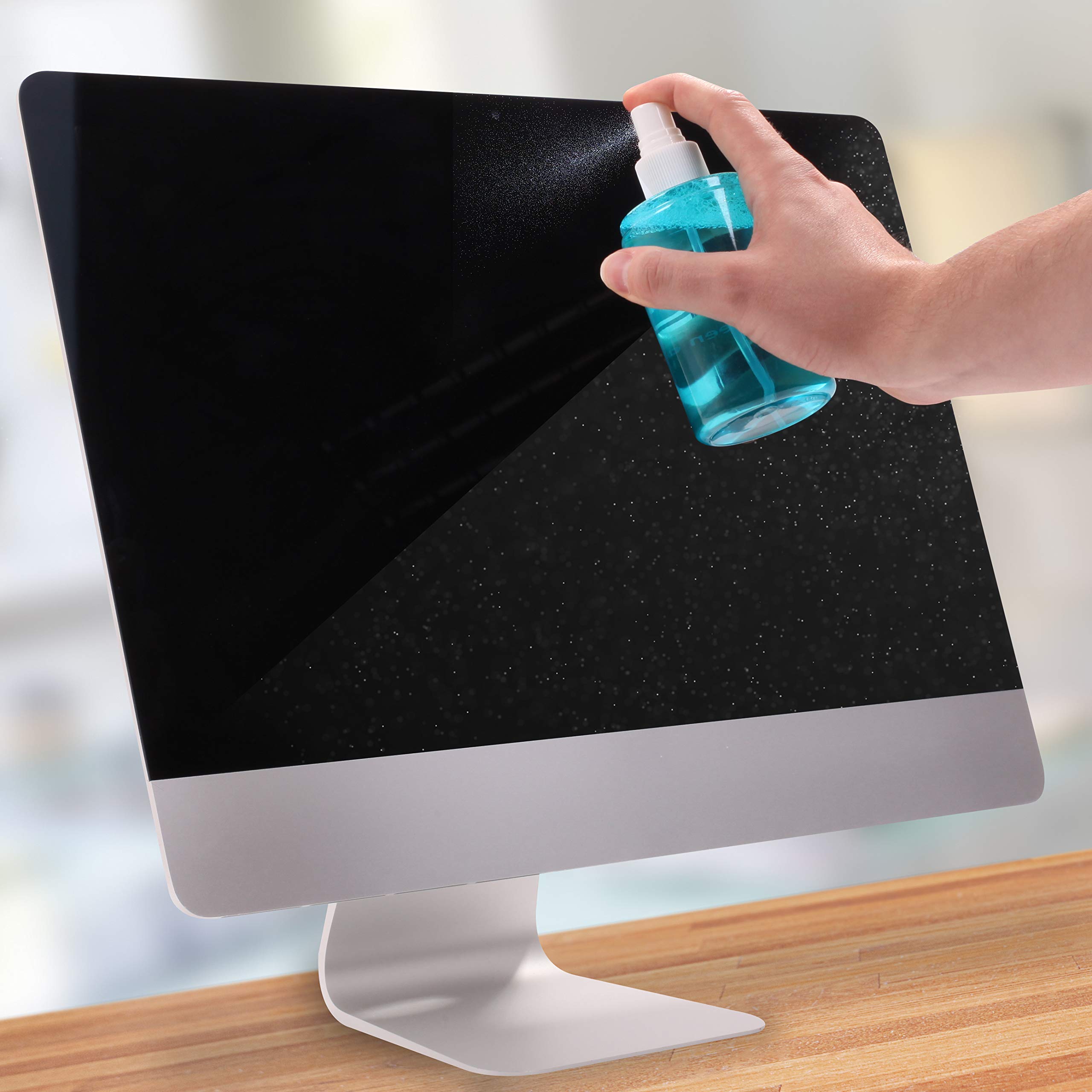 Duronic SCK101 Screen Cleaner Kit - 200ml LCD Monitor Cleaning Spray & Microfibre Cloth for Laptop, Tablet, Phone, TV & Smartwatch Screens | Safe for Electronics, Streak-Free Shine | Perfect for Home, Office & Travel Use
