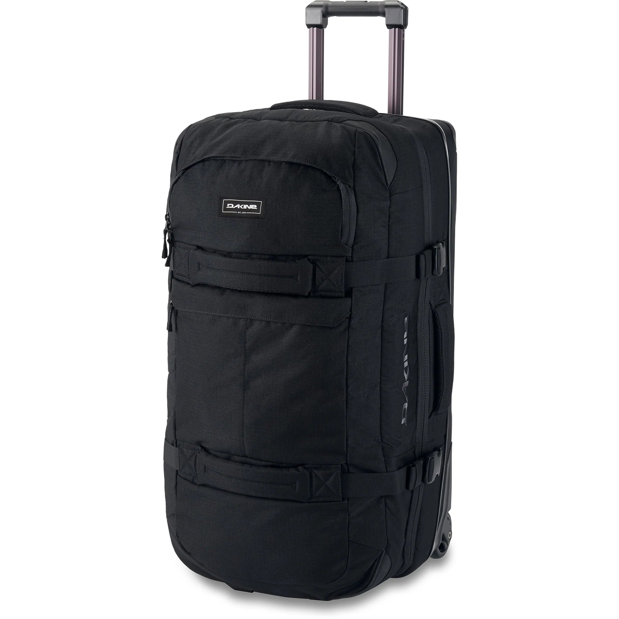 Dakine Split Roller Bag 85L - Large Durable Travel Luggage with Wheels for Airplane, Black - Perfect for Adventure Travel & Business Trips