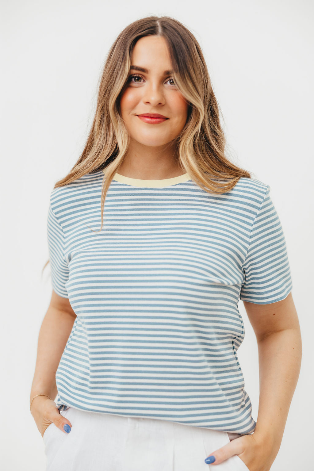 Bernie Light Blue Striped Short Sleeve Shirt for Men - Casual Summer Wear & Outdoor Activities