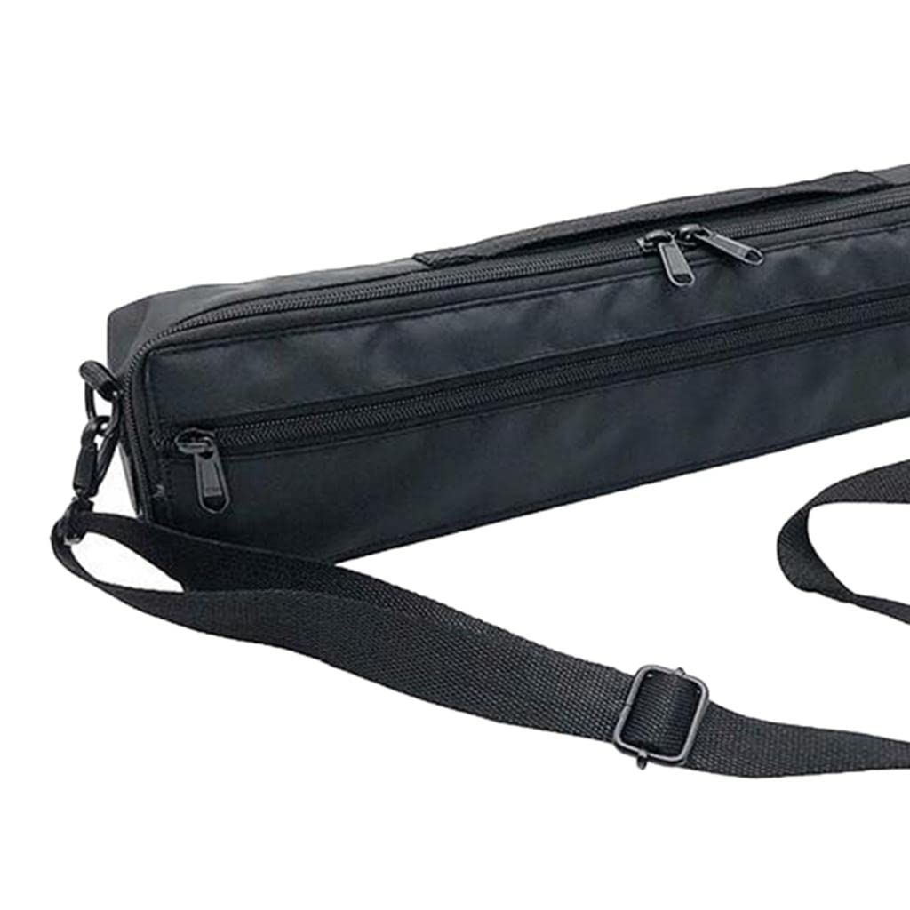 Black Rockible Flute Case with 17 Holes - Portable Flute Accessories Pouch for Flute Players - Perfect for Music Lessons, Performances & Travel