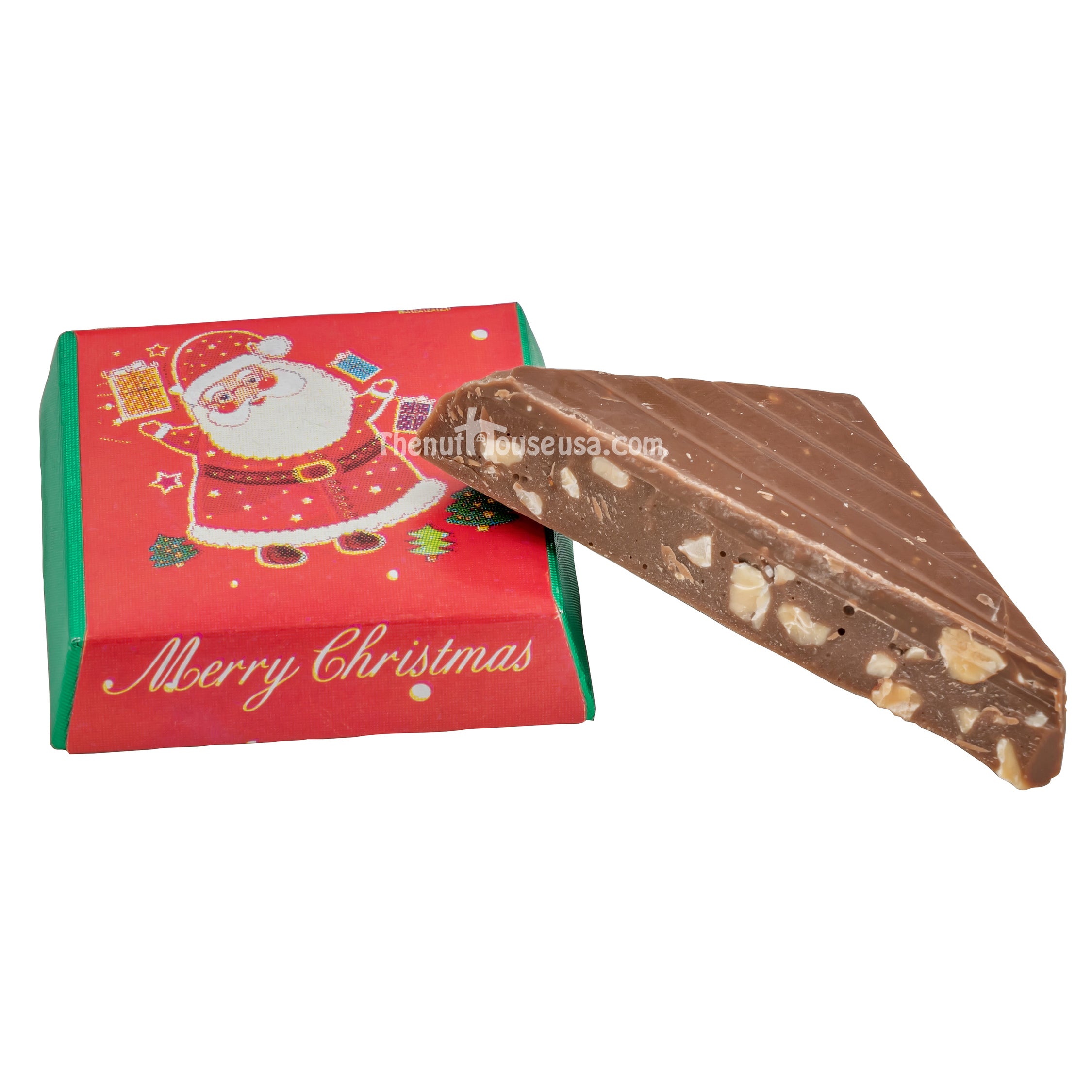 Delicious Christmas Santa Claus Chocolate Covered Crushed Nuts with Hazelnut Cream - Perfect Holiday Gift & Party Treat for Festive Gatherings