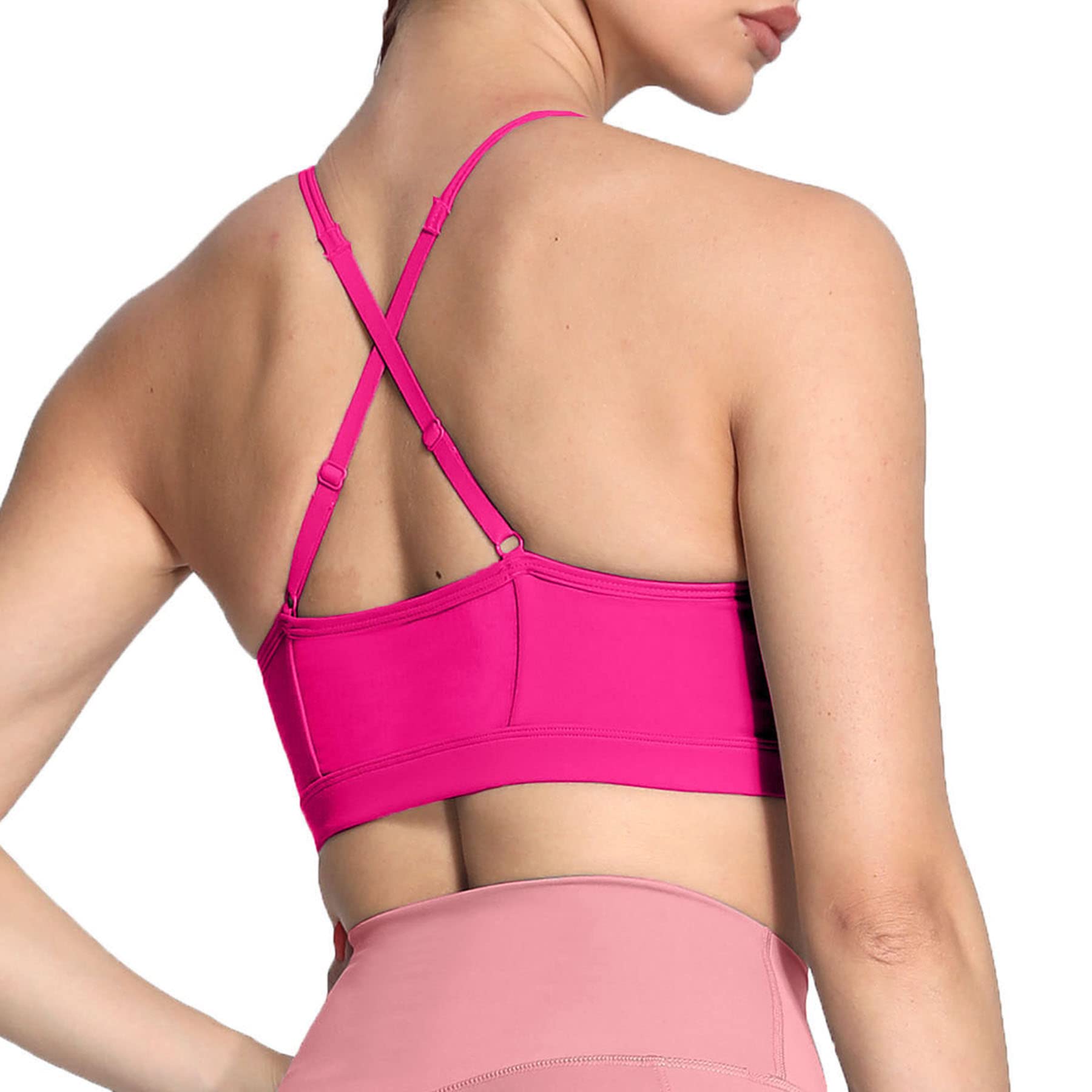 Aoxjox Women's Sports Bras - Workout Fitness Cross Back Yoga Crop Top for Running, Gym & Training - Comfortable Ruched Design for Active Lifestyles