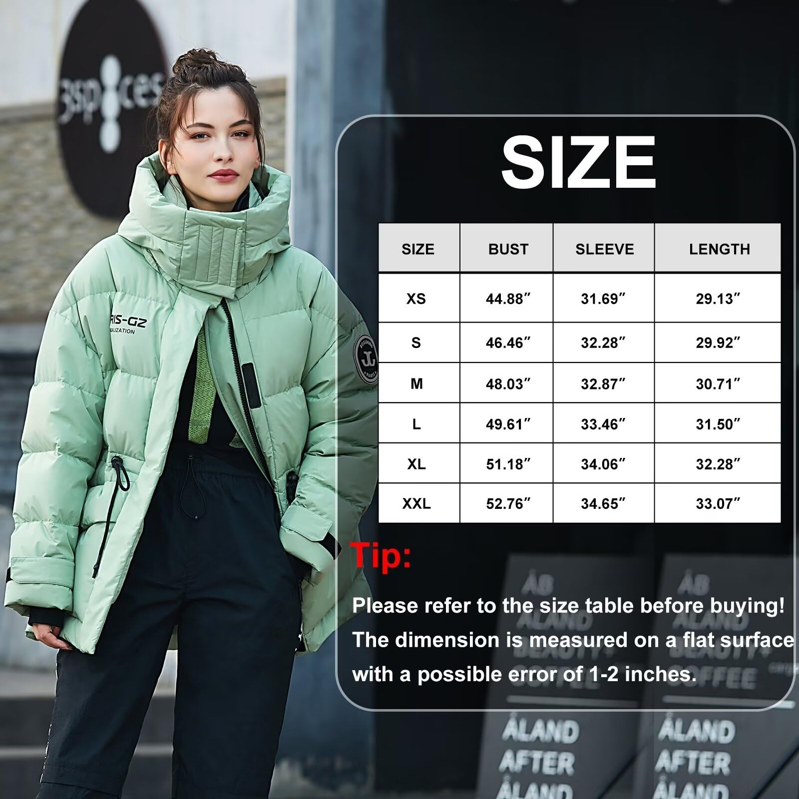 Women's Winter Down Jacket with Removable Hood - Slim Fit Waisted Puffer Coat for Work & Outdoor | Warm Thickened Down Jacket for Cold Weather, Snow Activities & Daily Commute