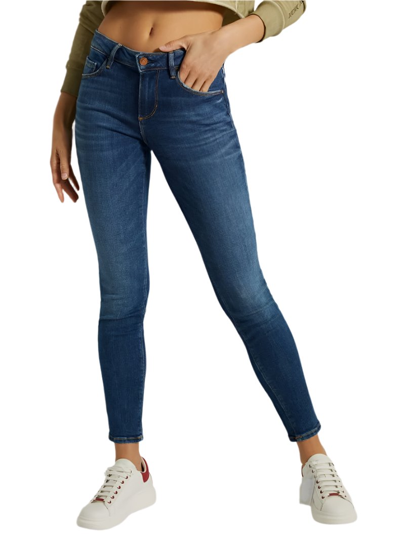 Annette Skinny Mid Rise Jeans for Women - Carrie Mid Wash Stretch Denim Pants | Perfect for Casual Wear, Office & Date Night Outfits