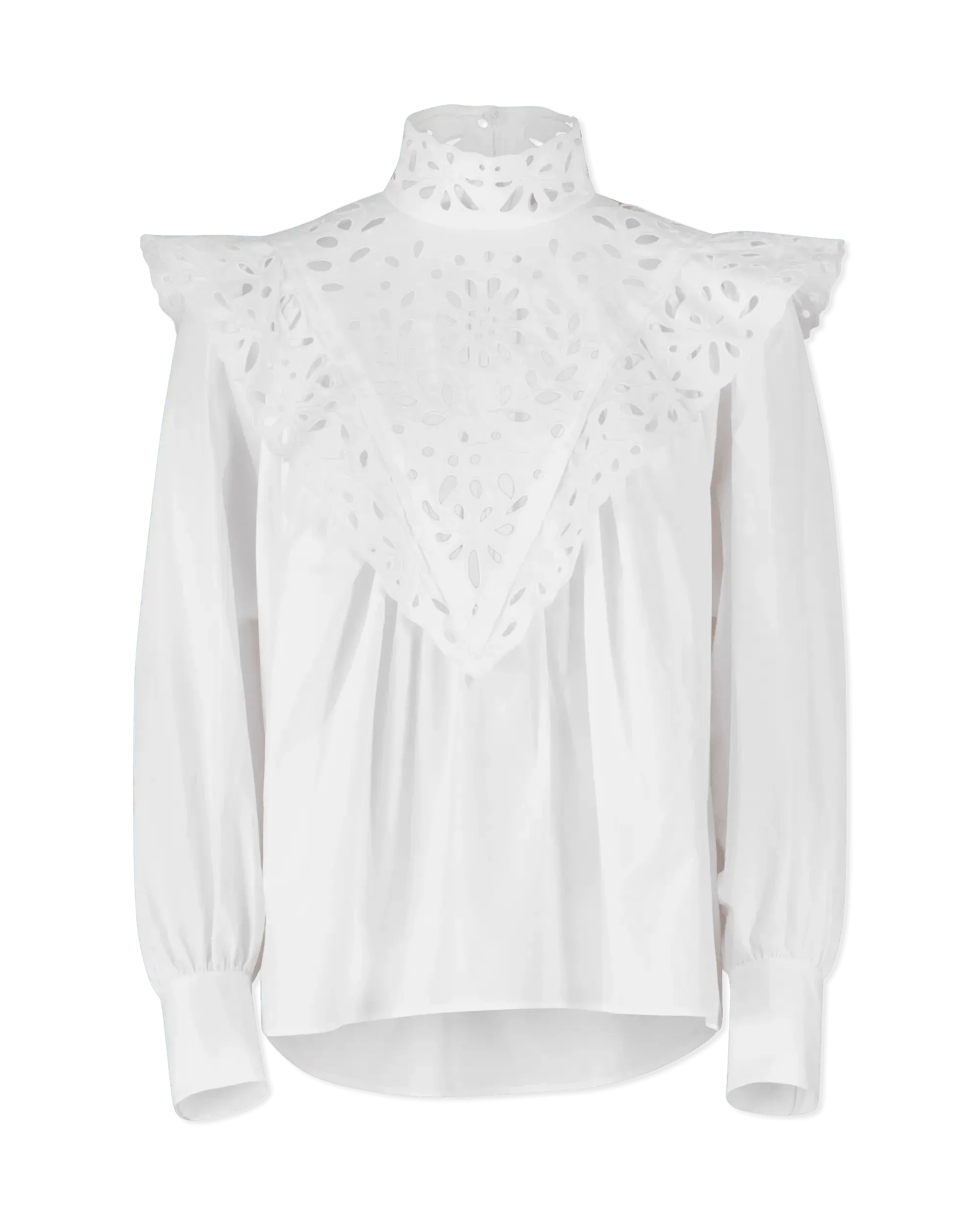 Embroidered Long Sleeve Blouse for Women - Elegant Floral Lace Top - Comfortable Office & Party Wear - Perfect for Work, Date Night & Special Occasions