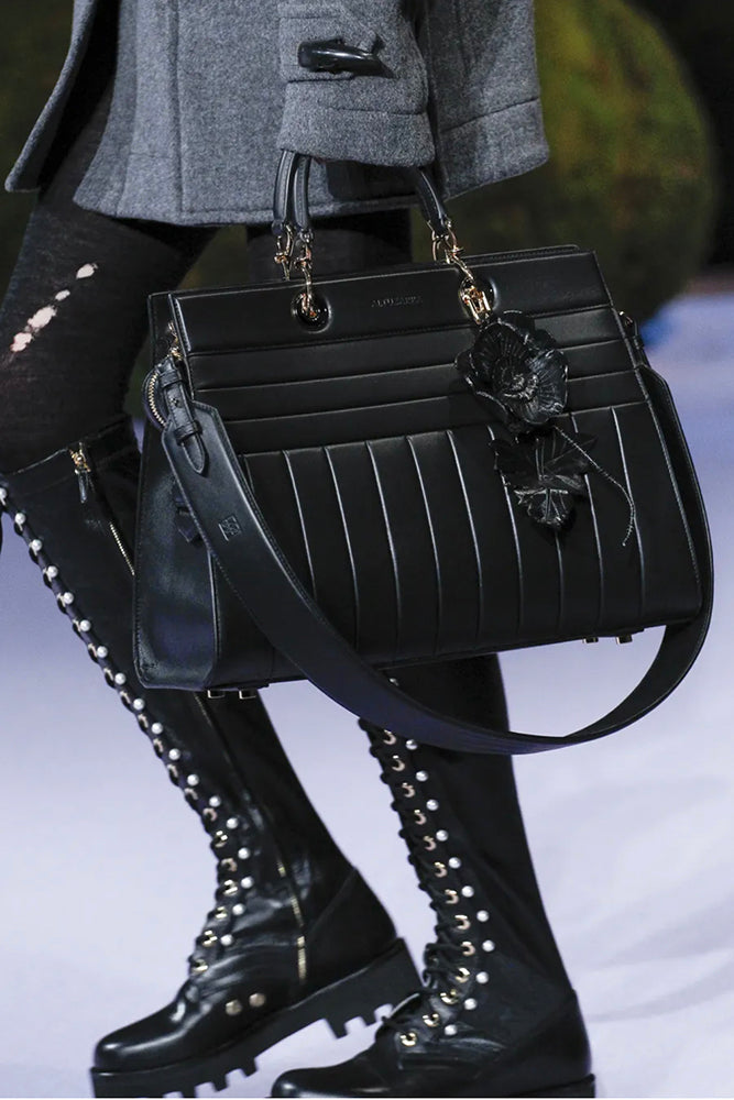Altuzarra Black Leather Quilted Infinity Tote Bag for Women - Stylish Designer Handbag for Work, Travel & Everyday Use