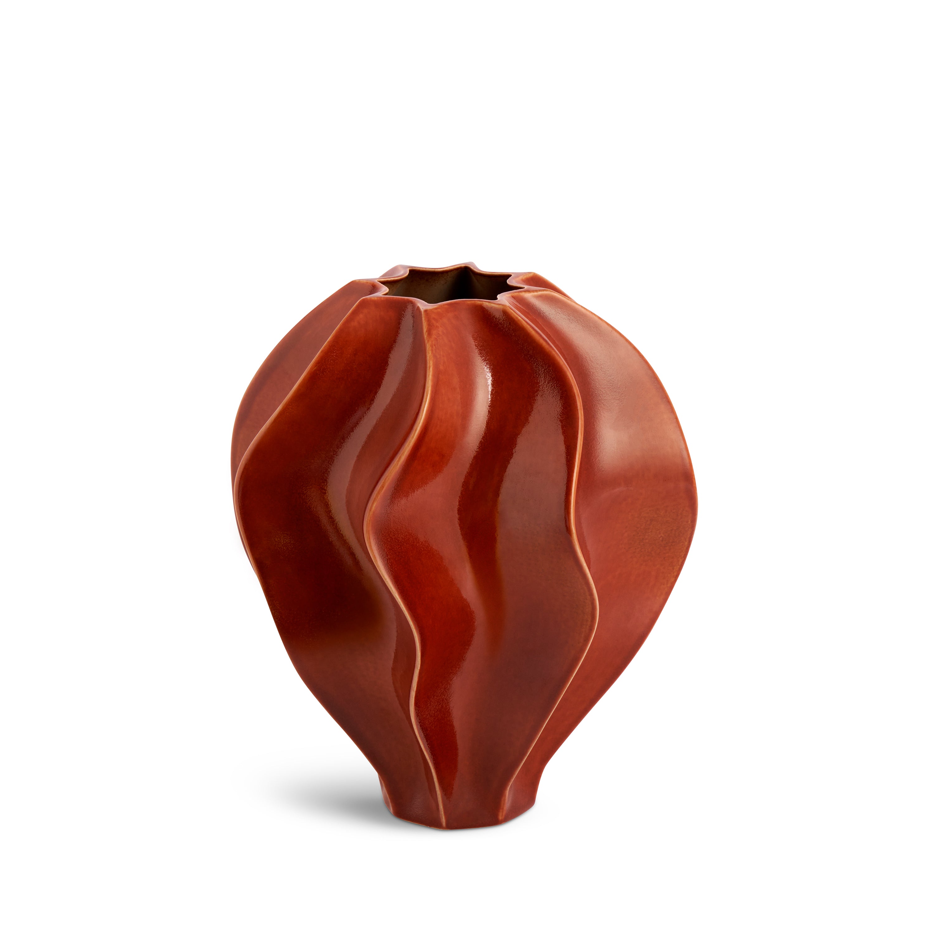 Douro Vase Paprika Medium - Elegant Ceramic Home Decor for Living Room, Dining Table & Wedding Centerpieces