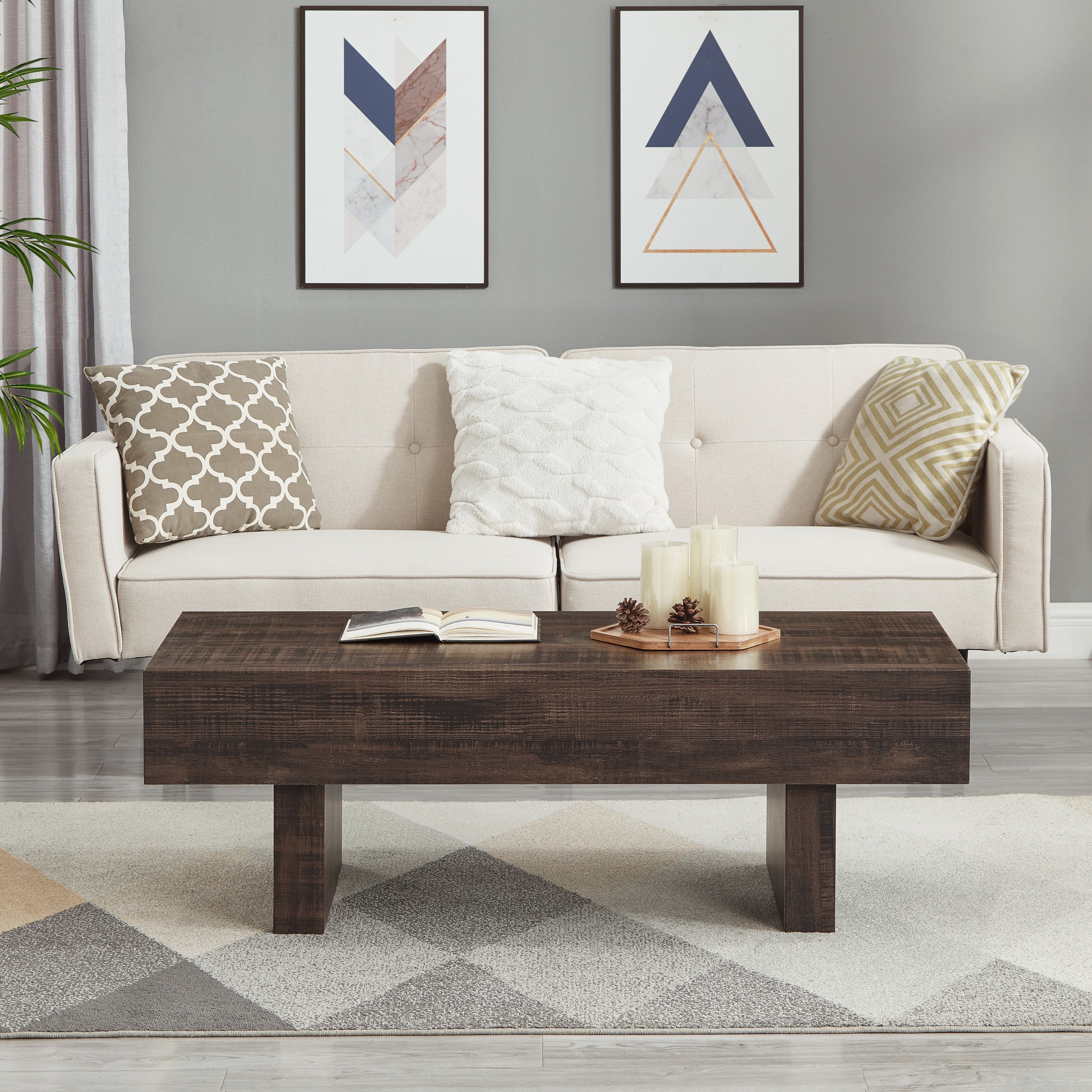 Modern Round Coffee Table - Athens Contemporary Accent Table for Living Room, Sofa & Lounge - Solid Wood Mid-Century Design for Home Decor