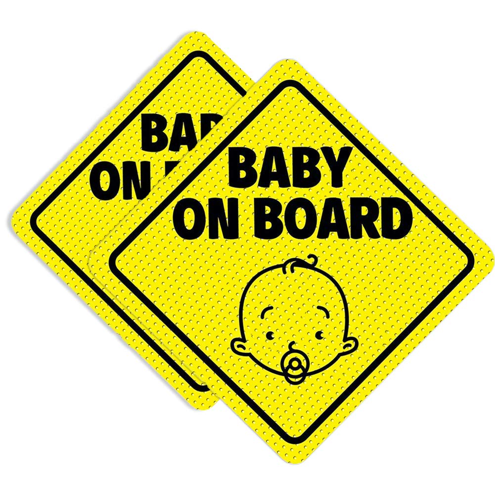Babypop! Baby on Board Car Sticker - 2 Pack, No Residue Window Decal, Clear & Safe Design for Parents - Perfect for Family Road Trips & School Drop-offs